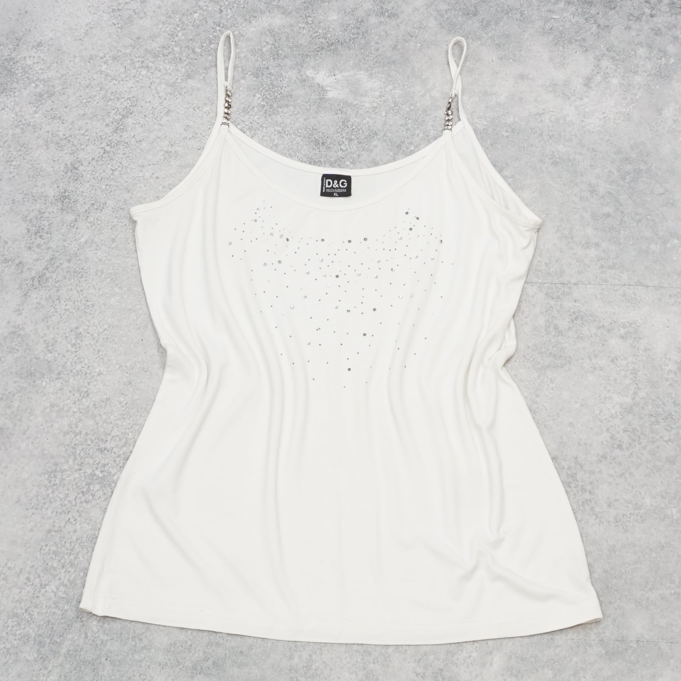 2000s Dolce & Gabbana Rhinestone Embellished Cami Top