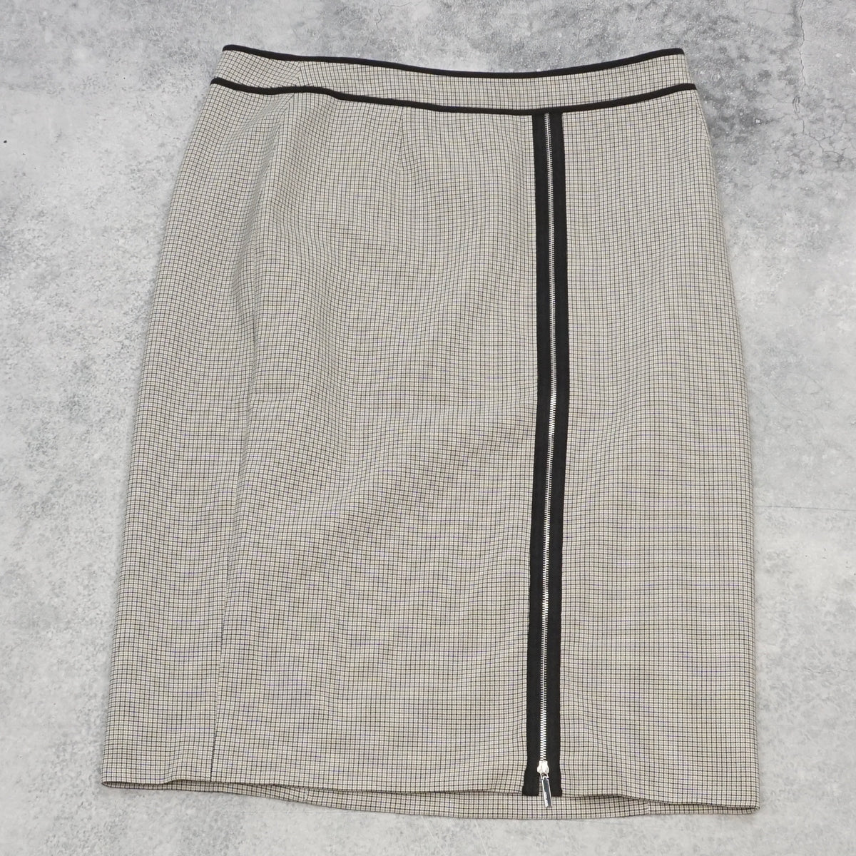 Hugo Boss Houndstooth Zip-Front Pencil Midi Skirt