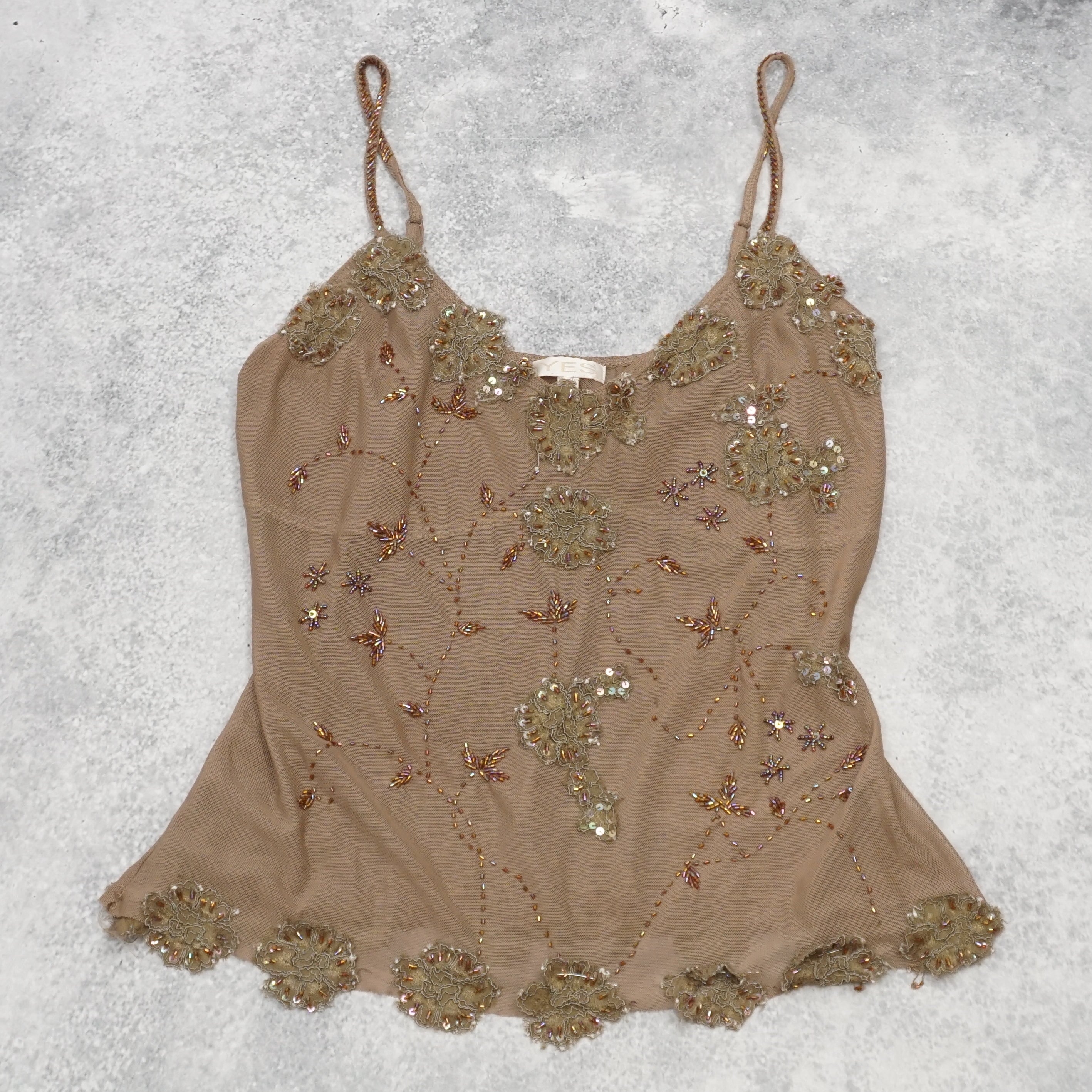 Yes Embroidered Beaded Cami