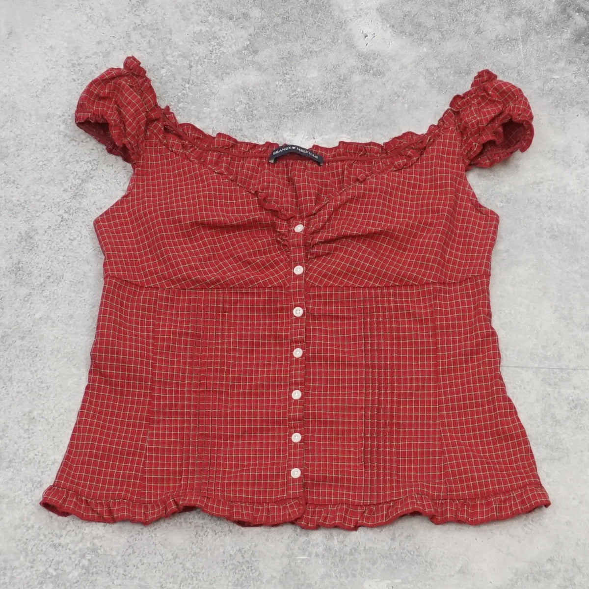 Brandy Melville Plaid Ruffle Top