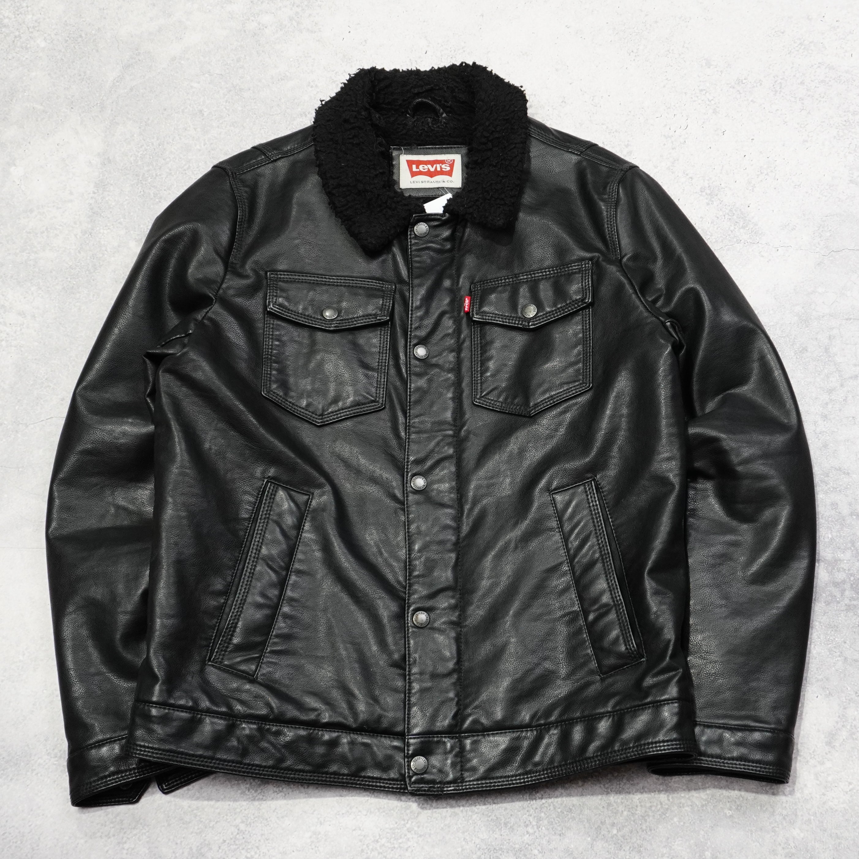 2000s Levi's Fleece Lined PU Leather Jacket