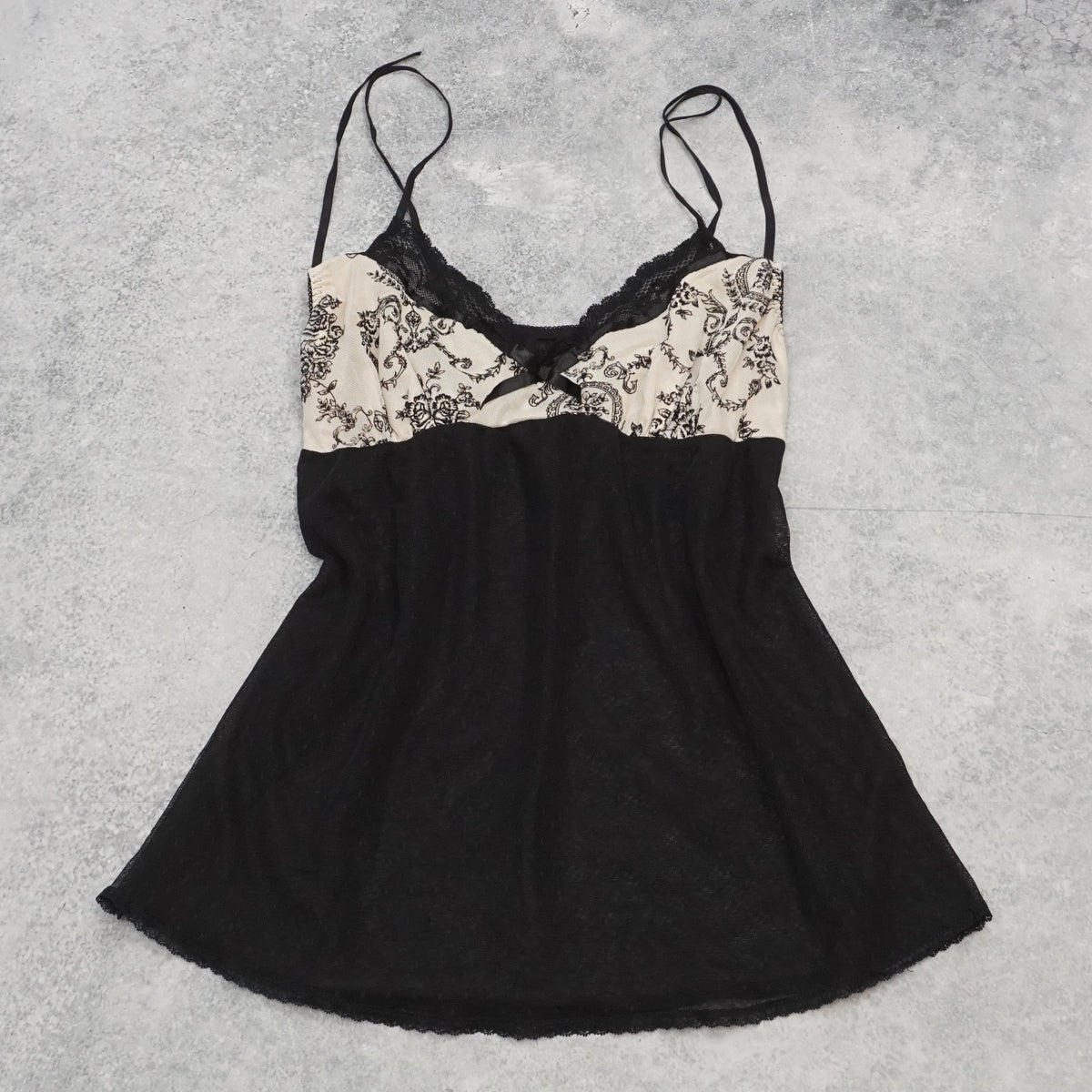 2000s Lace Trim Baroque Cami Top