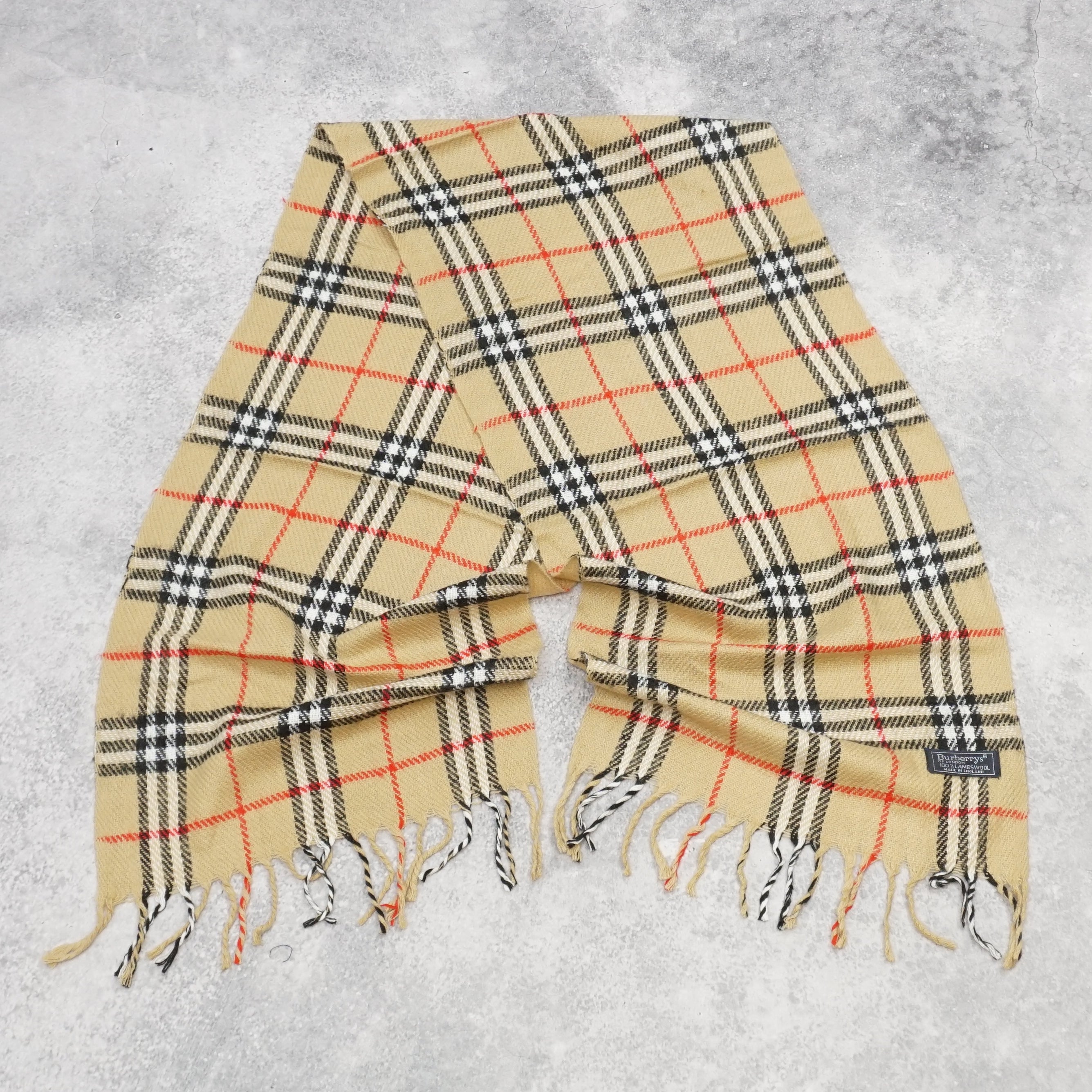 Burberrys Checked Lambswool Scarf