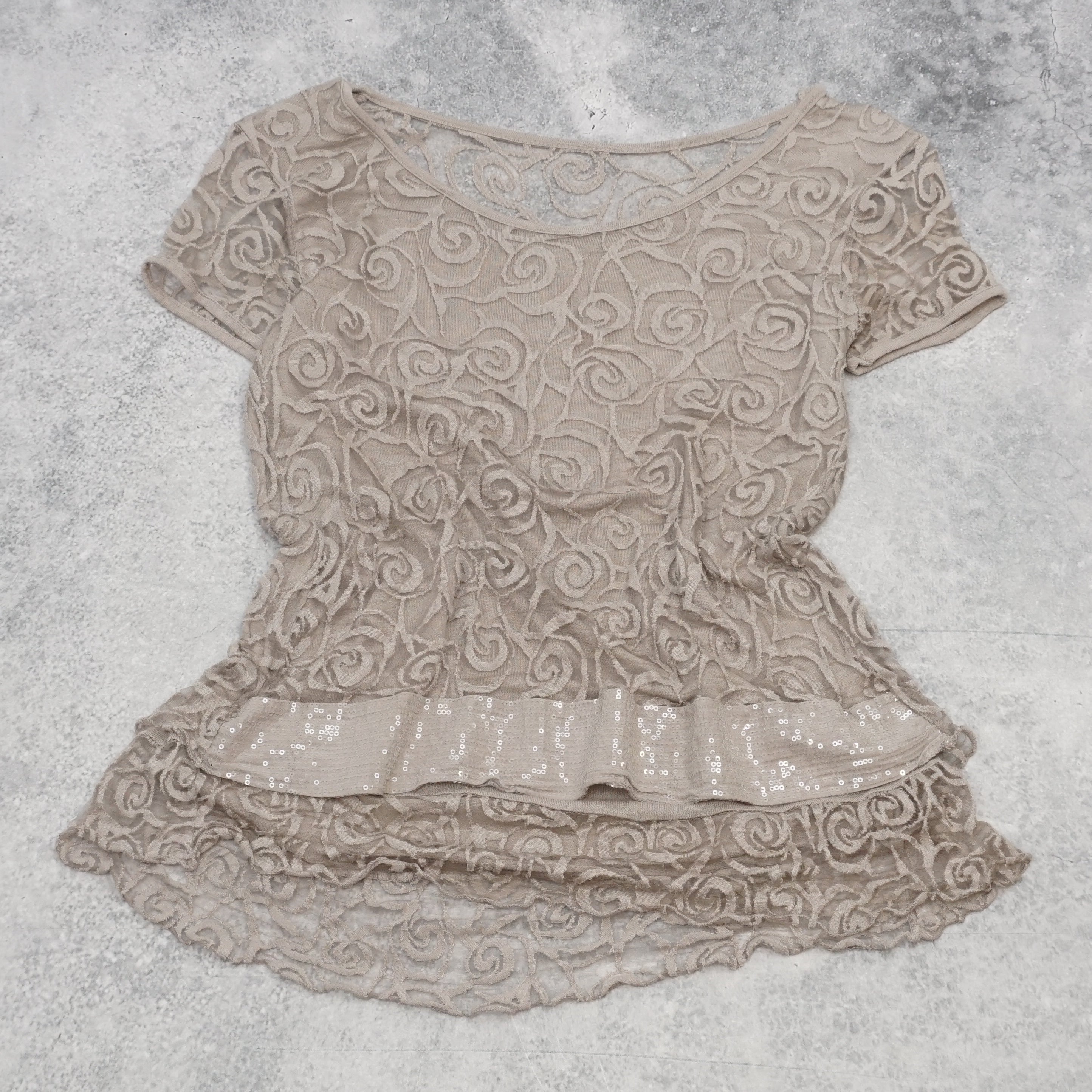 Embroidered Sheer Top