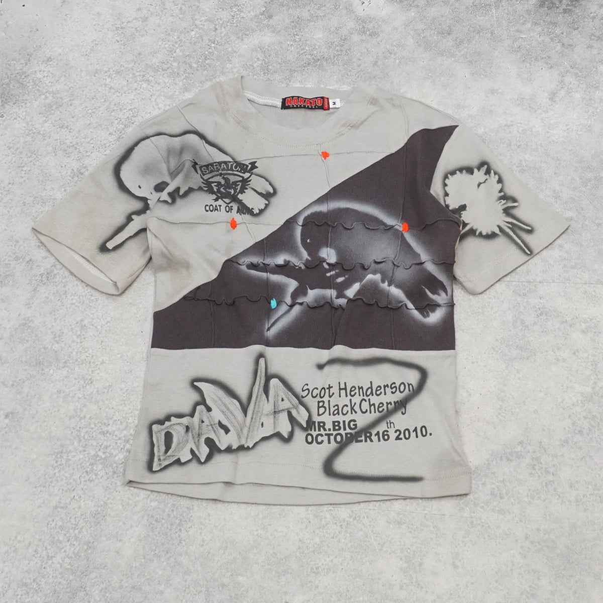 Nakato Graphic Spray Paint Patchwork T-Shirt