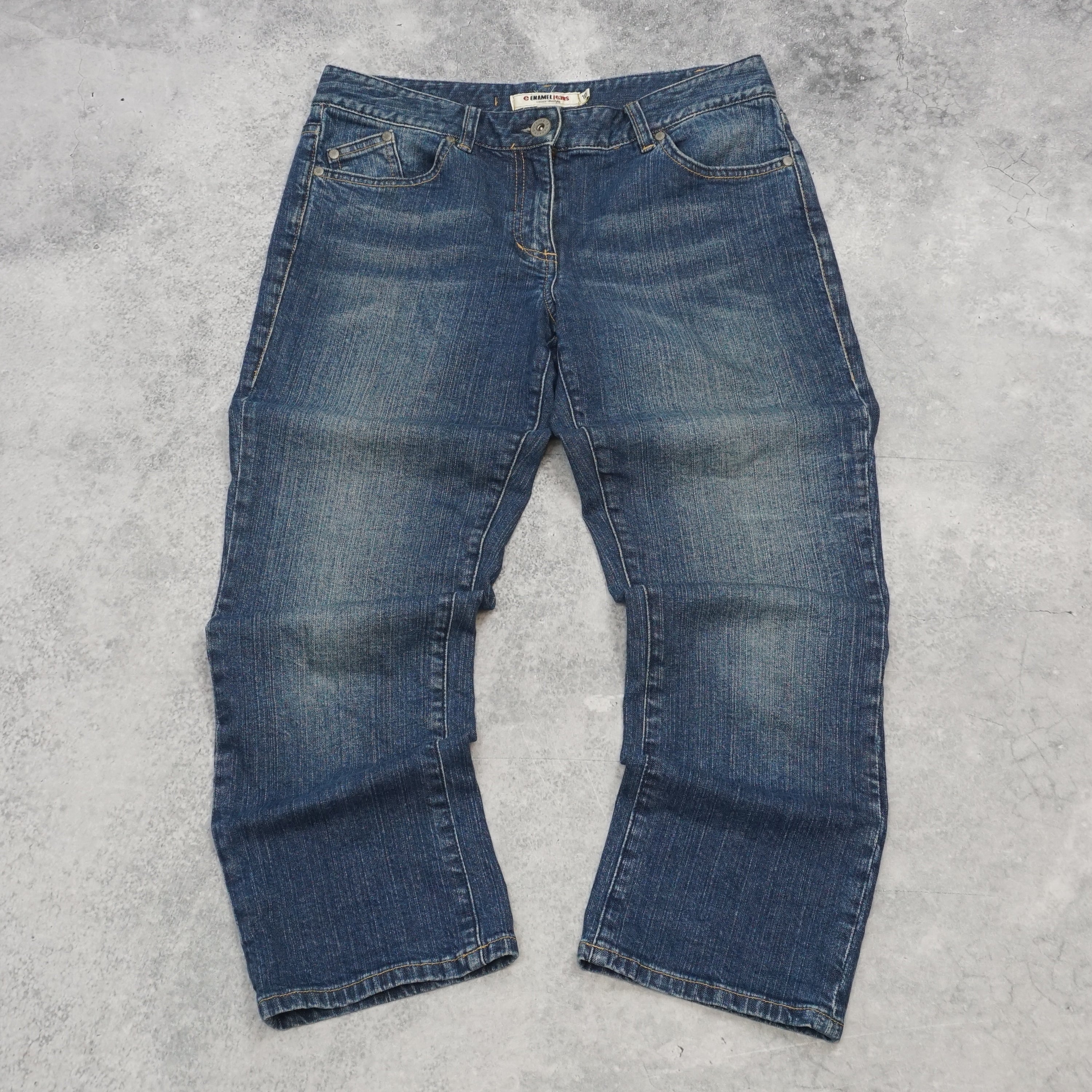 2000s Enamel Jeans Cropped Straight Leg Jeans