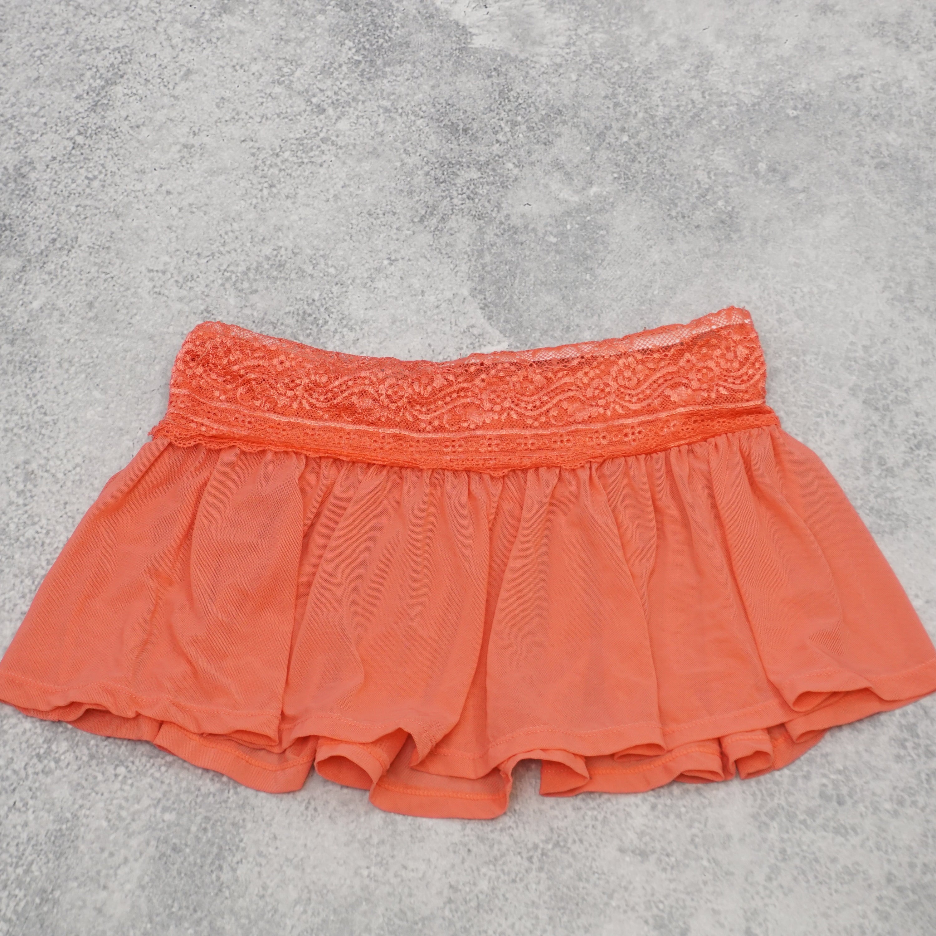 Coral Lace Trim Skirt