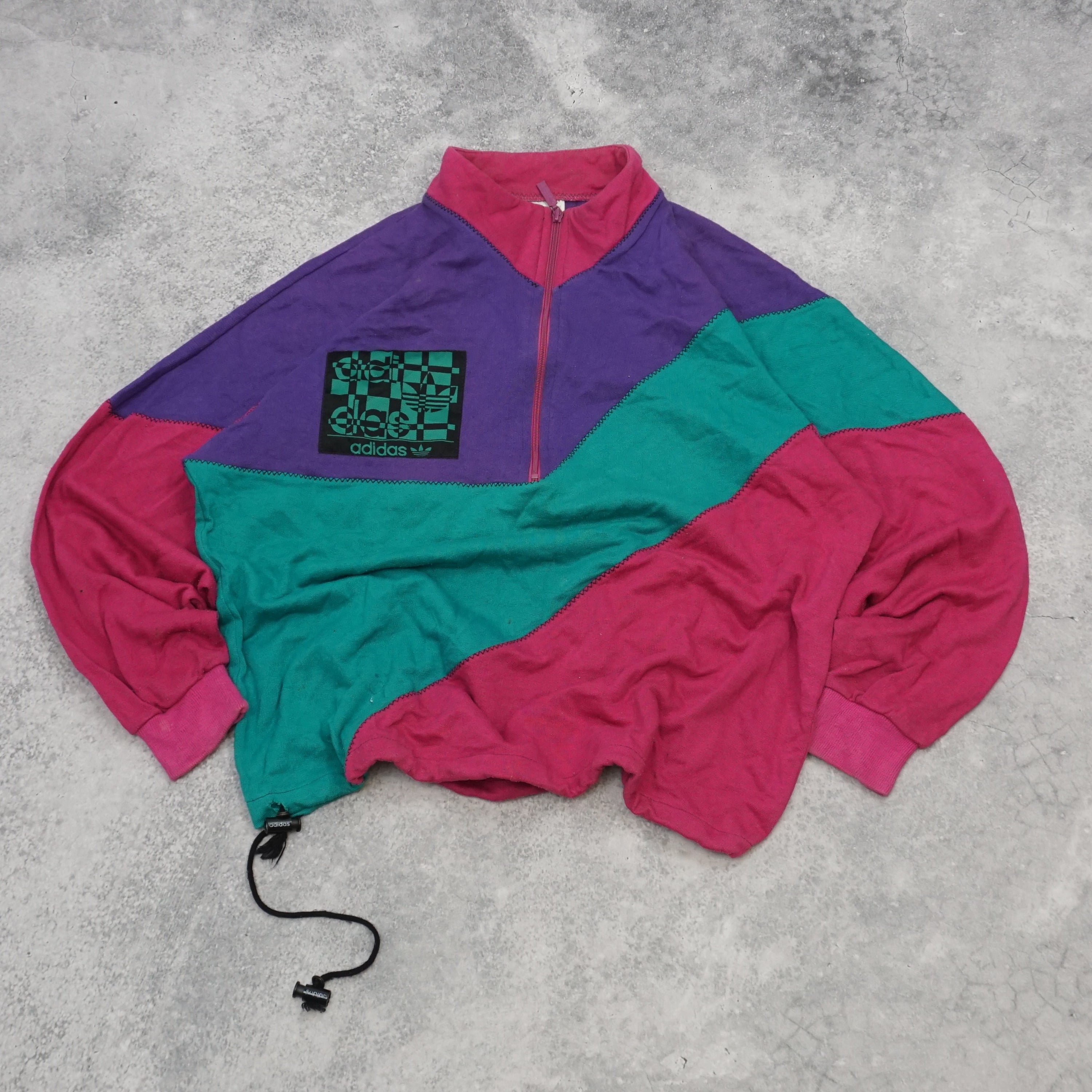90s Adidas Color Blocked Vintage Quarter Zip