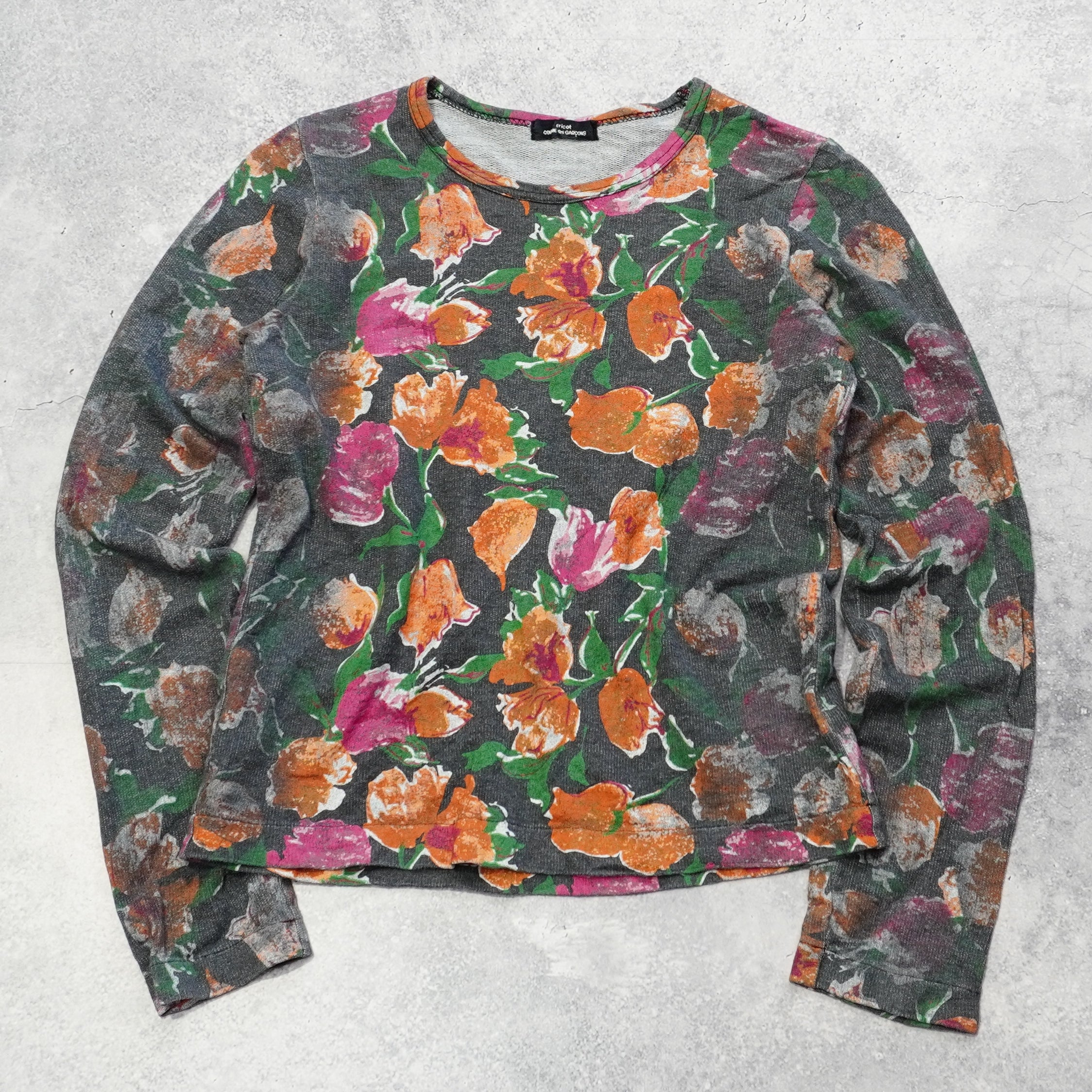 Comme Des Garcons Tricot Floral Print Sweater