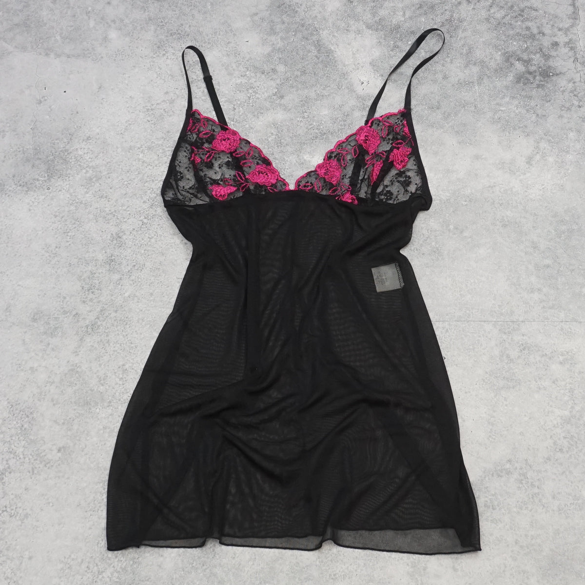 2000s Lace Mesh Floral Cami Top