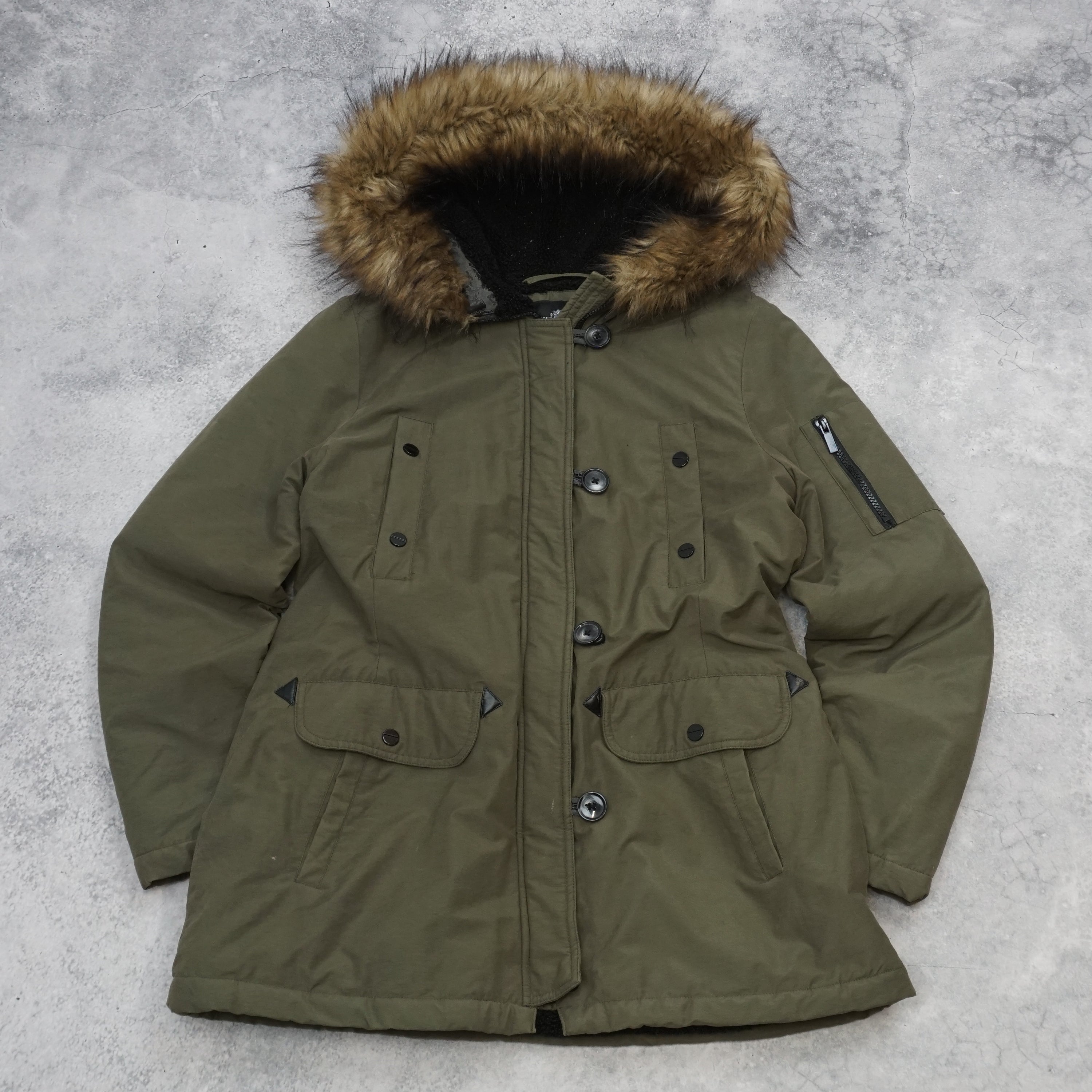 2000s Fleet Street Parka Faux Fur Coat