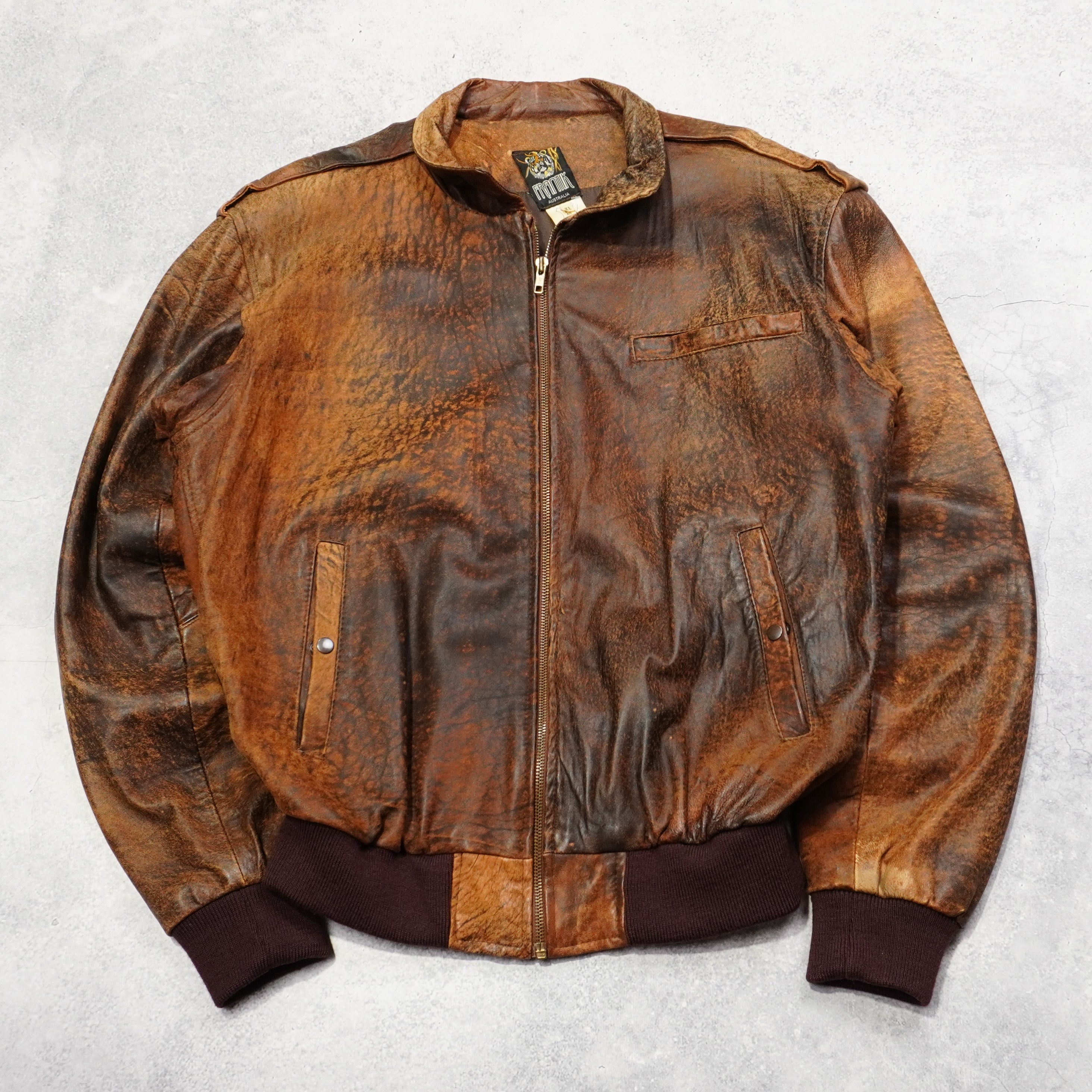 80s Frantik Aviator Leather Jacket
