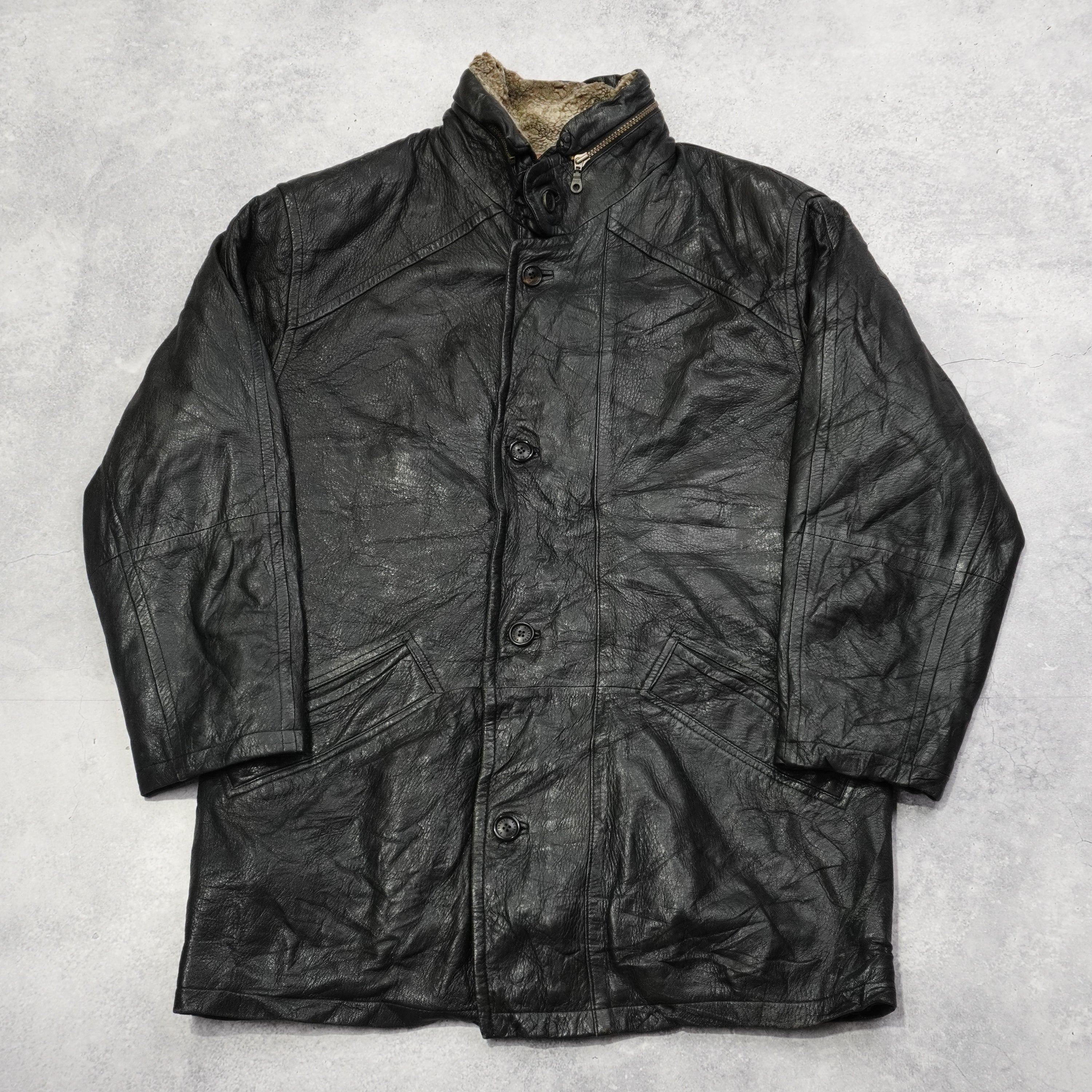 90s Burberry's Lined Leather Coat