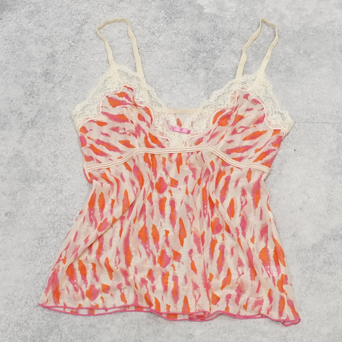 2000s Missing Dorothy Lace Trim Cami Top