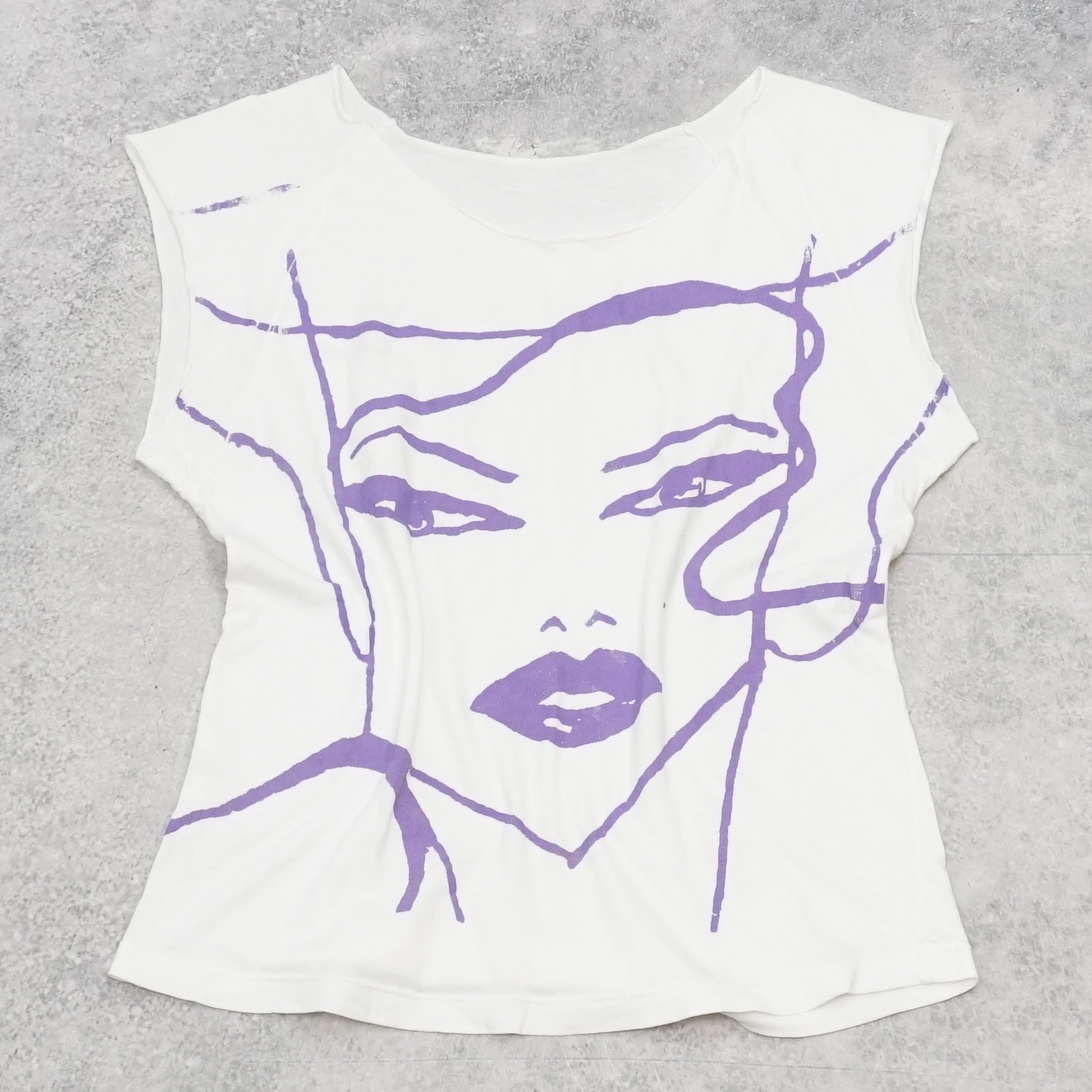 2000s Graphic Face Print Crop Top