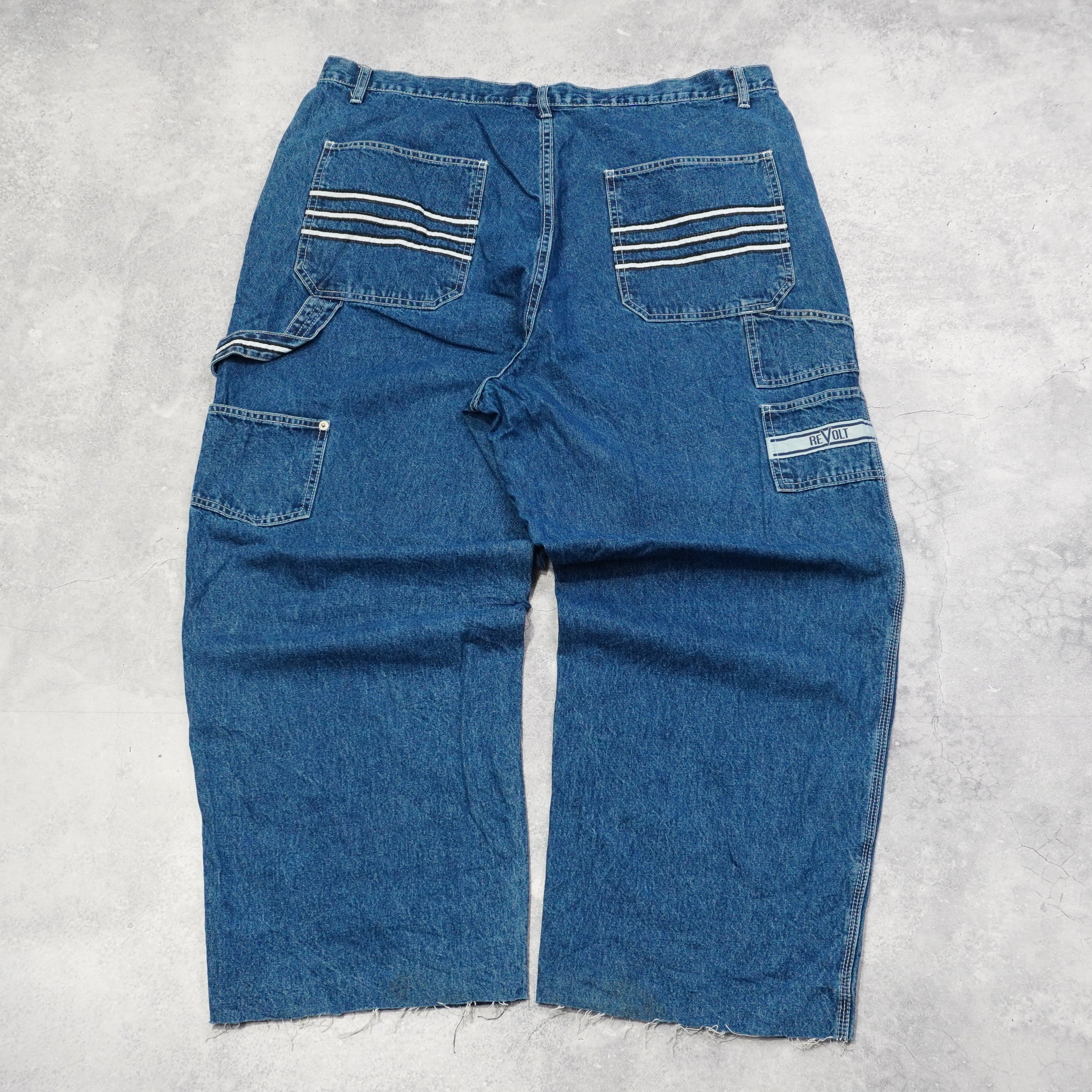 2000s Revolt Utility Striped Jeans