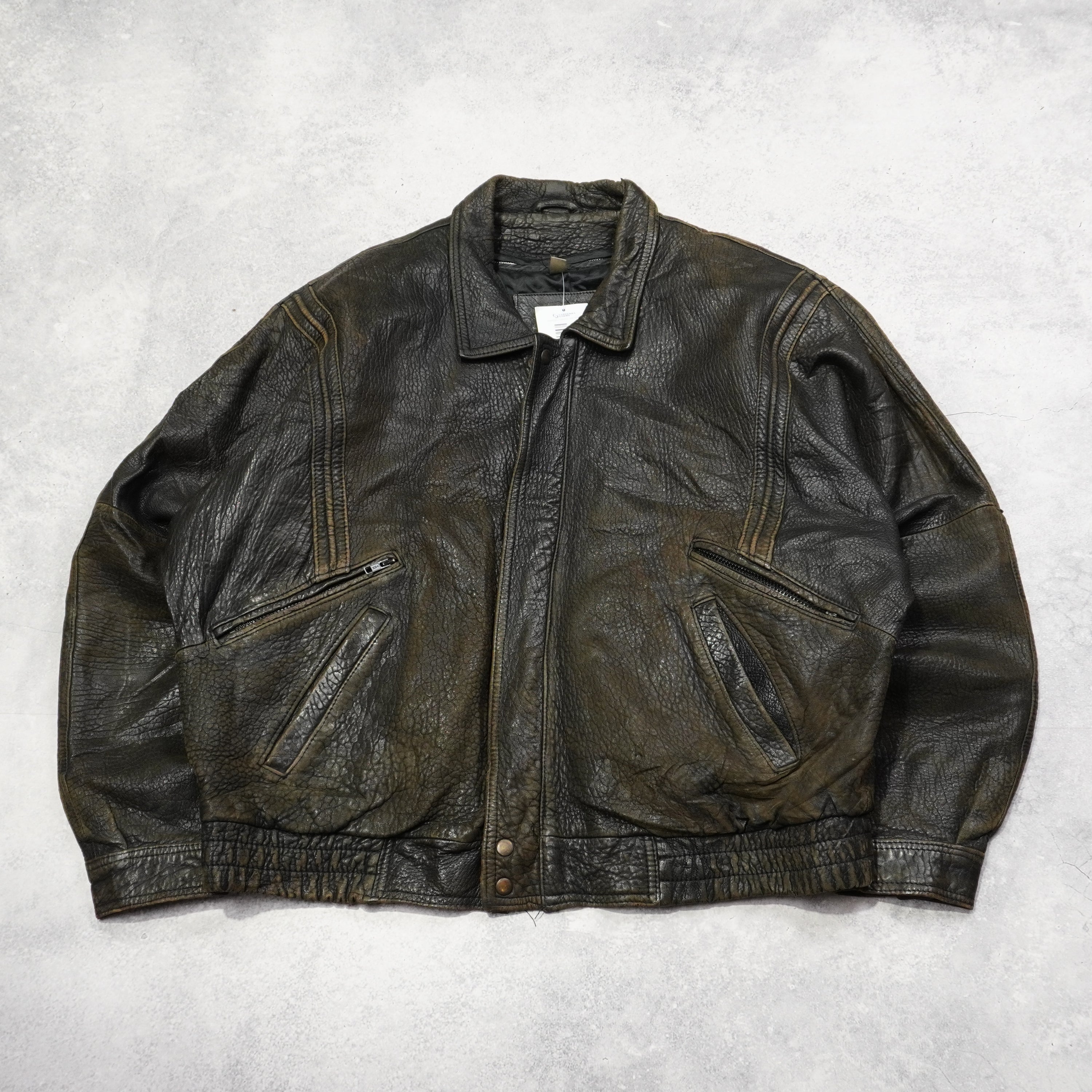 90s Leather Bomber Jacket