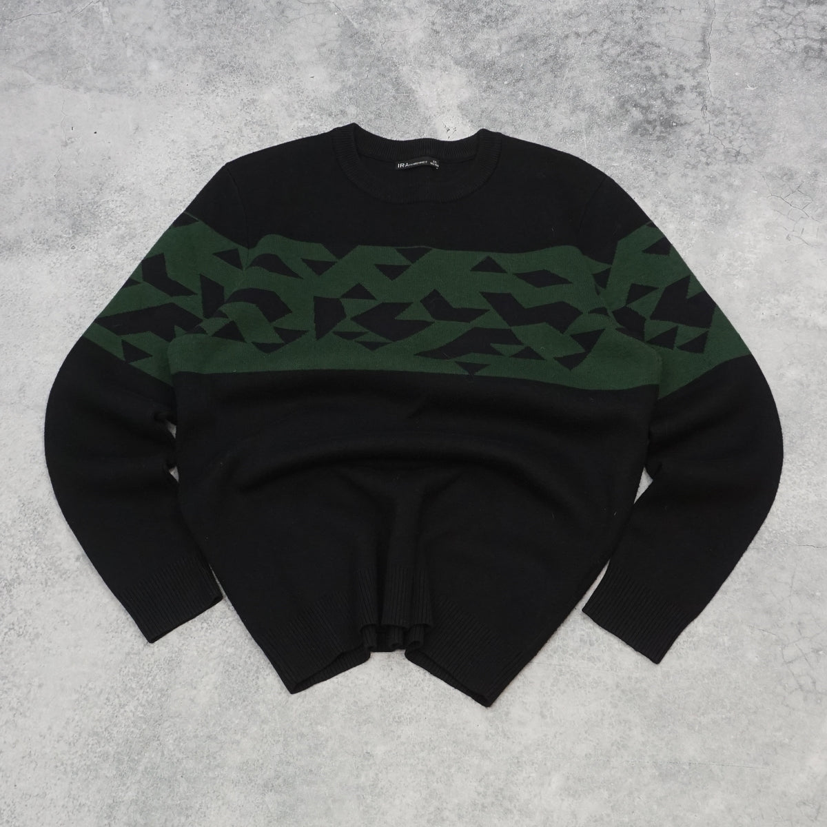 Ira Fahrenheit Geometric Panel Knit Sweater