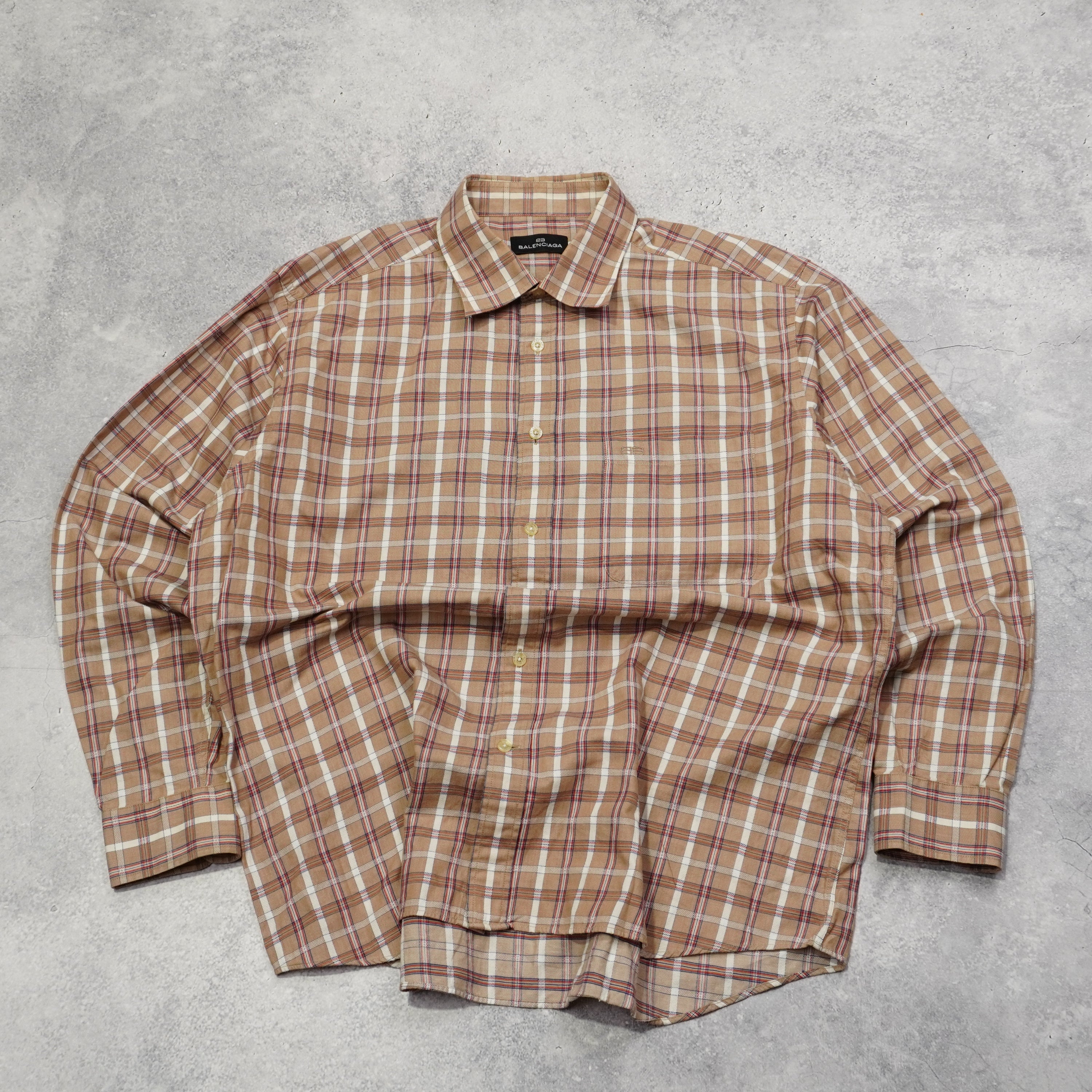 2000s Balenciaga Check Pattern Button Up