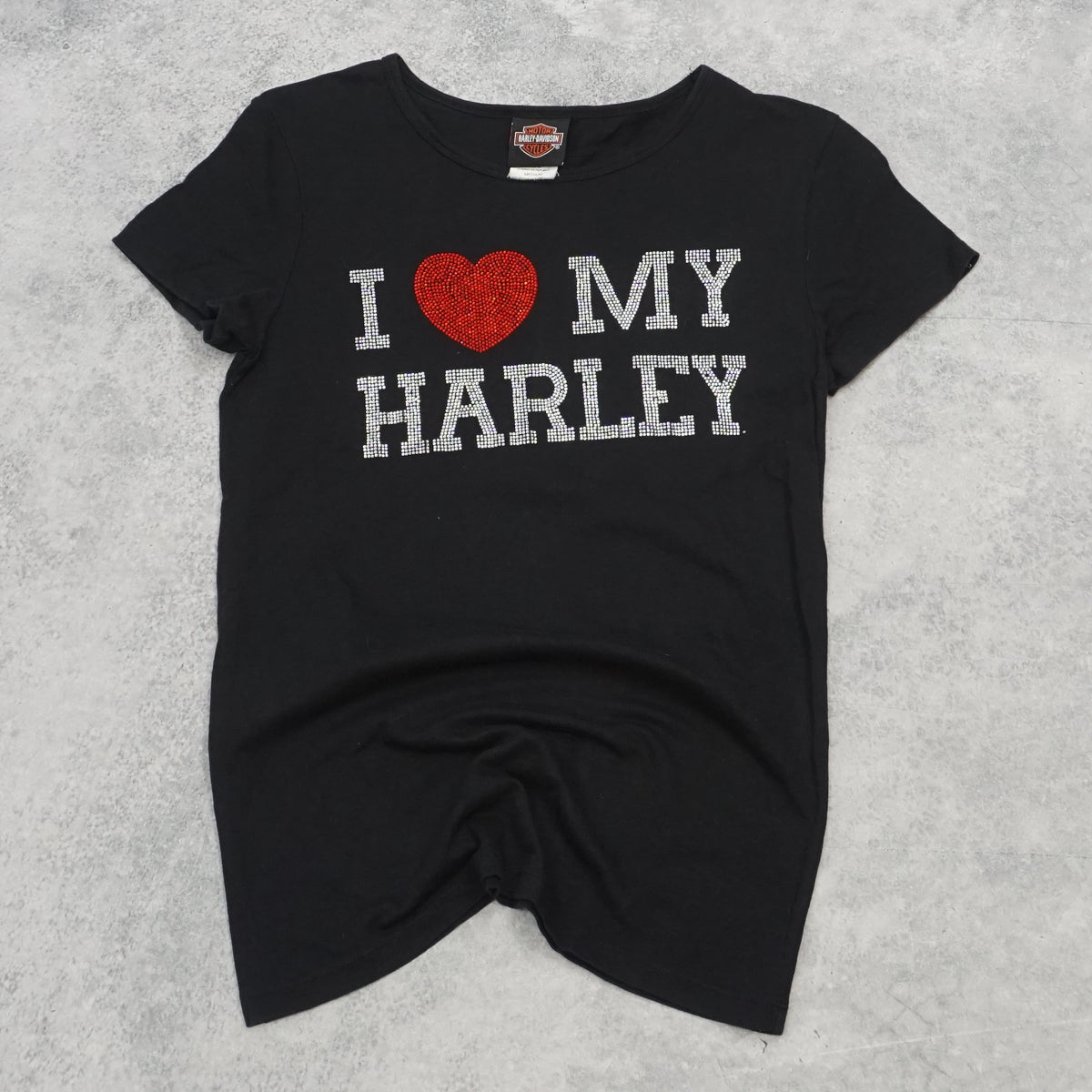 2000s Harley-Davidson I Love My Harley Rhinestone T-Shirt