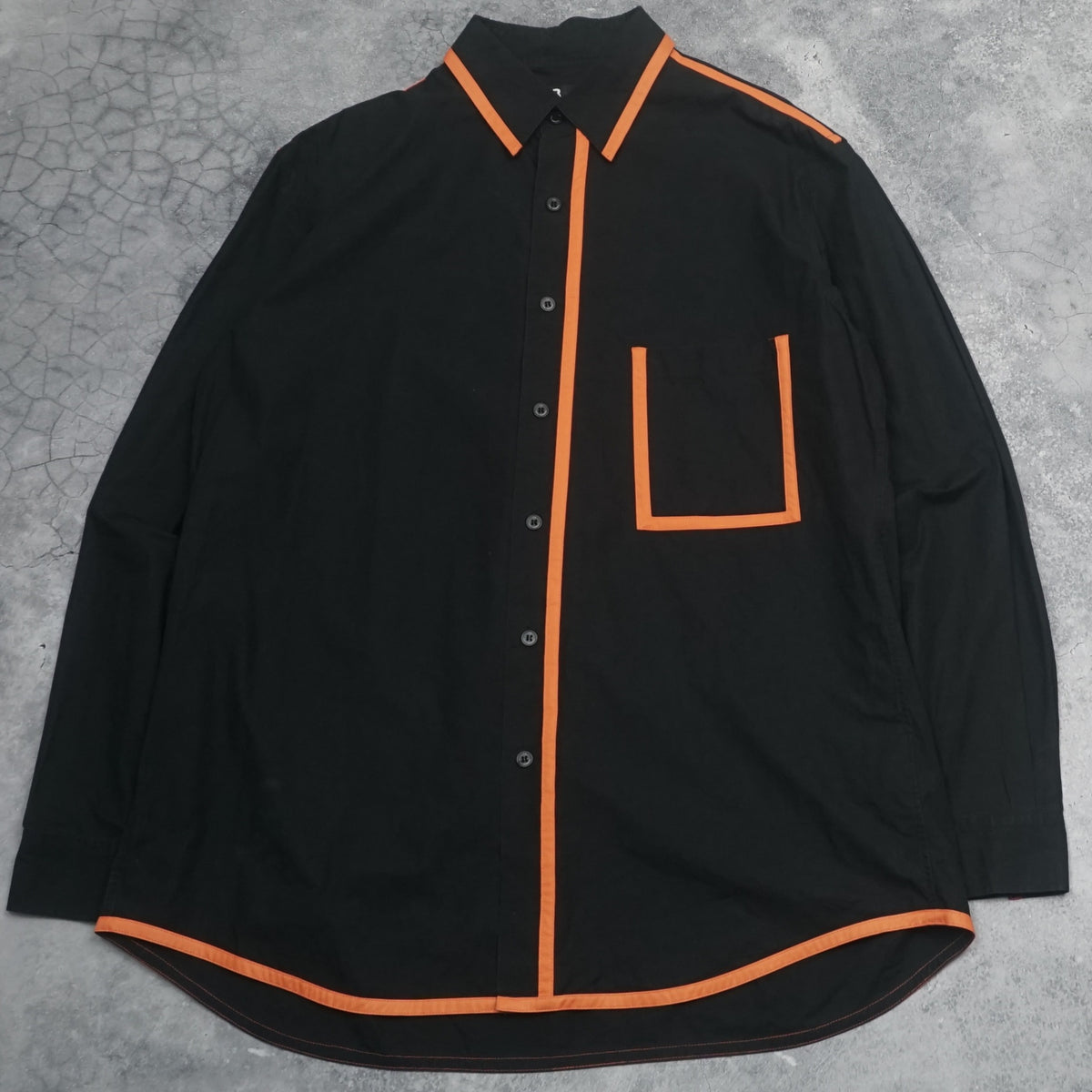 Y-3 Yohji Yamamoto Orange Trim Button Up Shirt