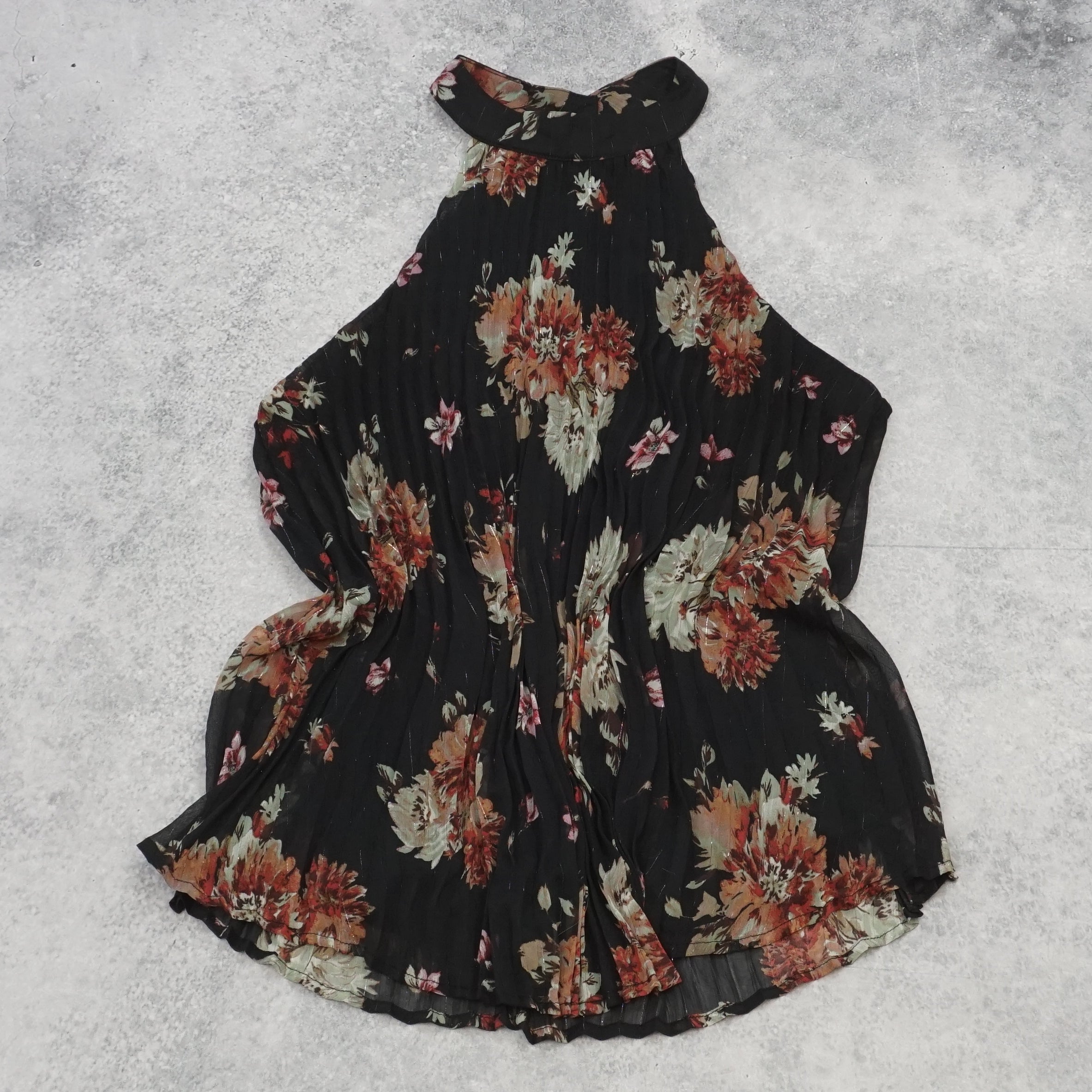 Lily White Floral Pleated Halter Top