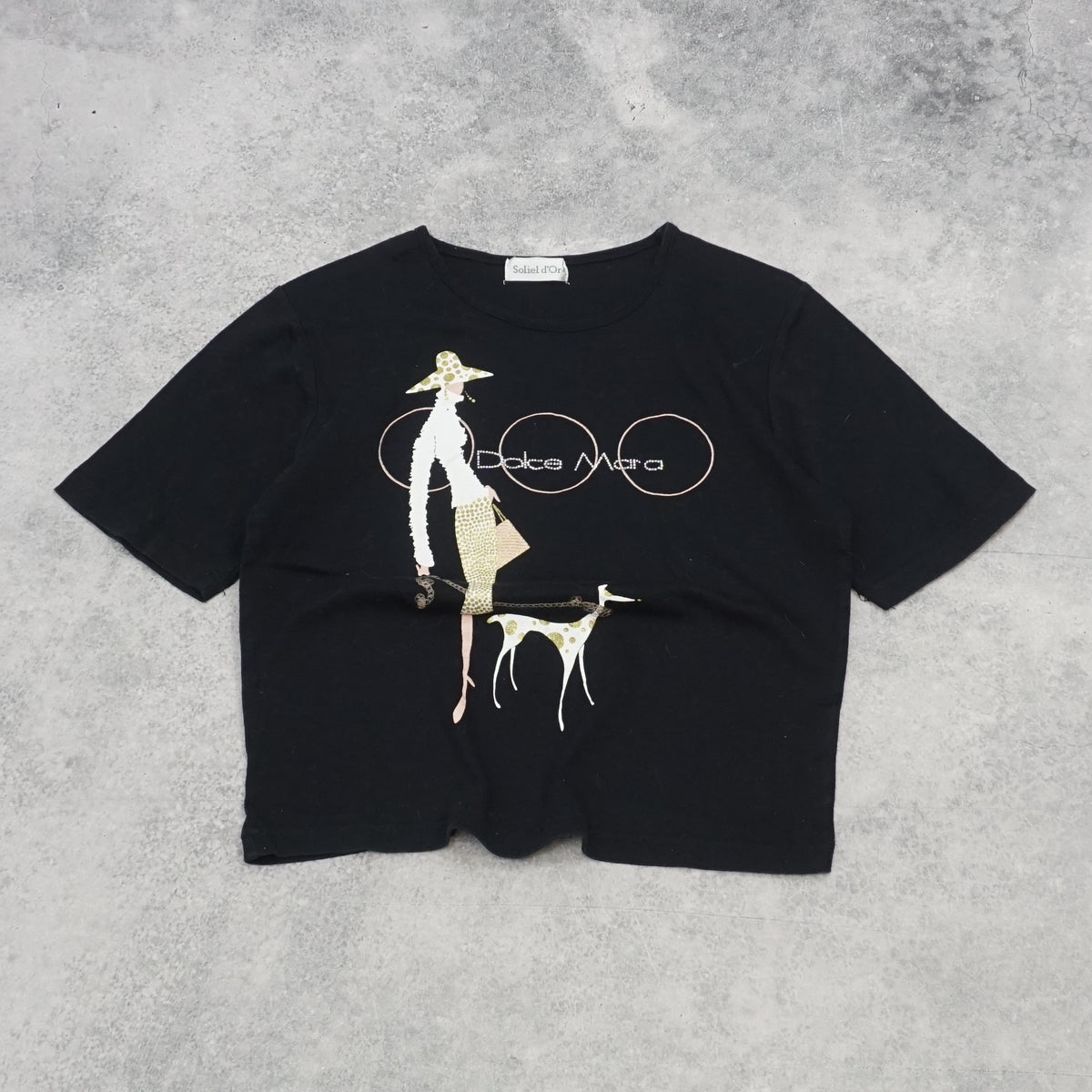 Soliel d'Or Dolce Mara Graphic Cropped T-Shirt