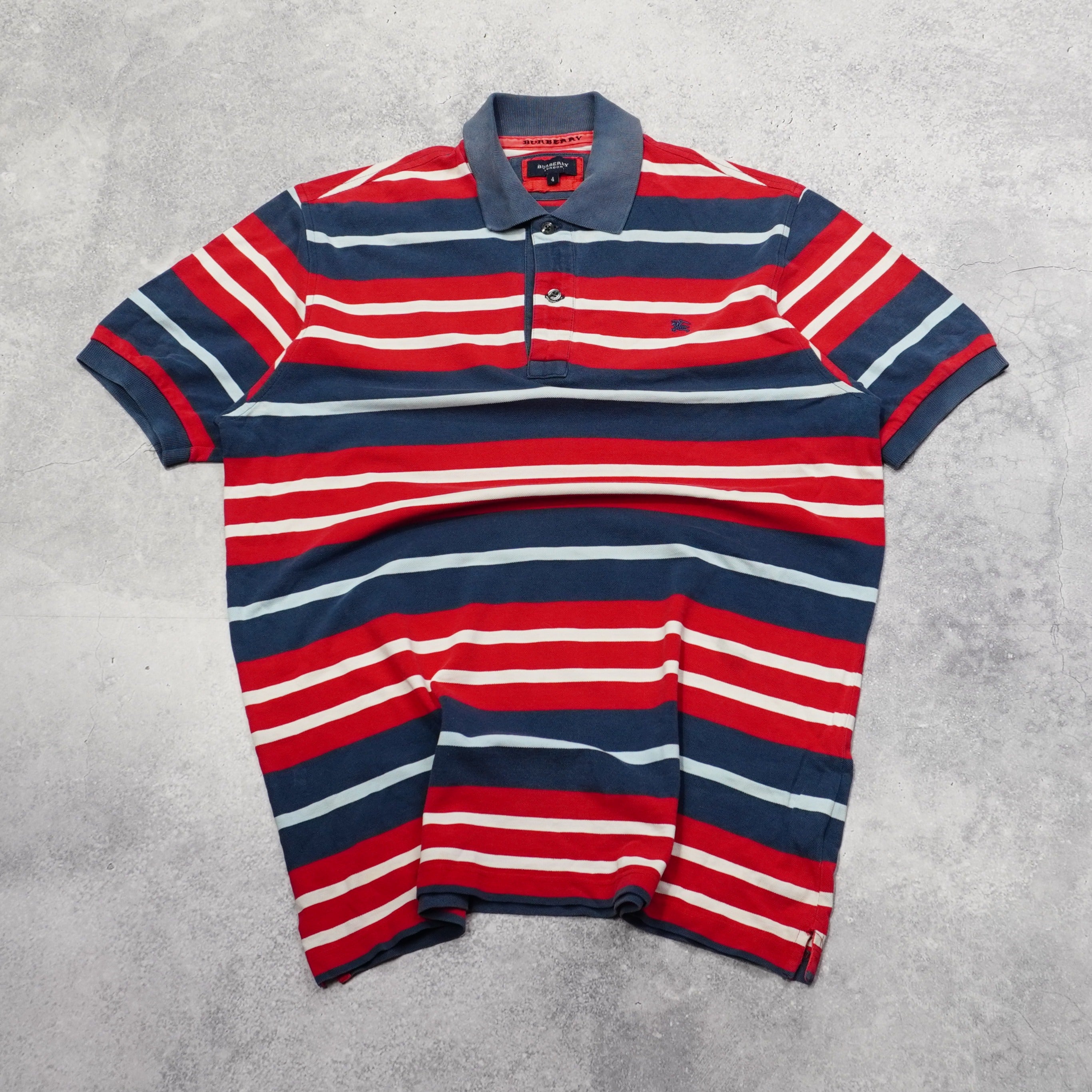 2000s Burberry Striped Polo