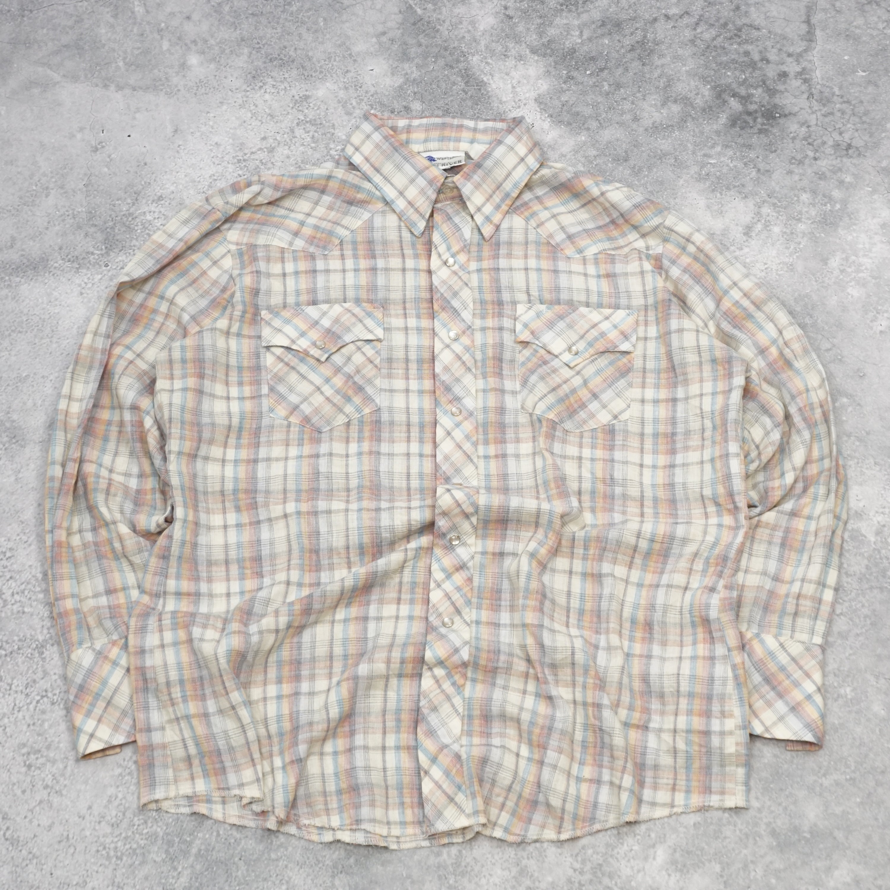 90s Dan River Plaid Checked Button Up