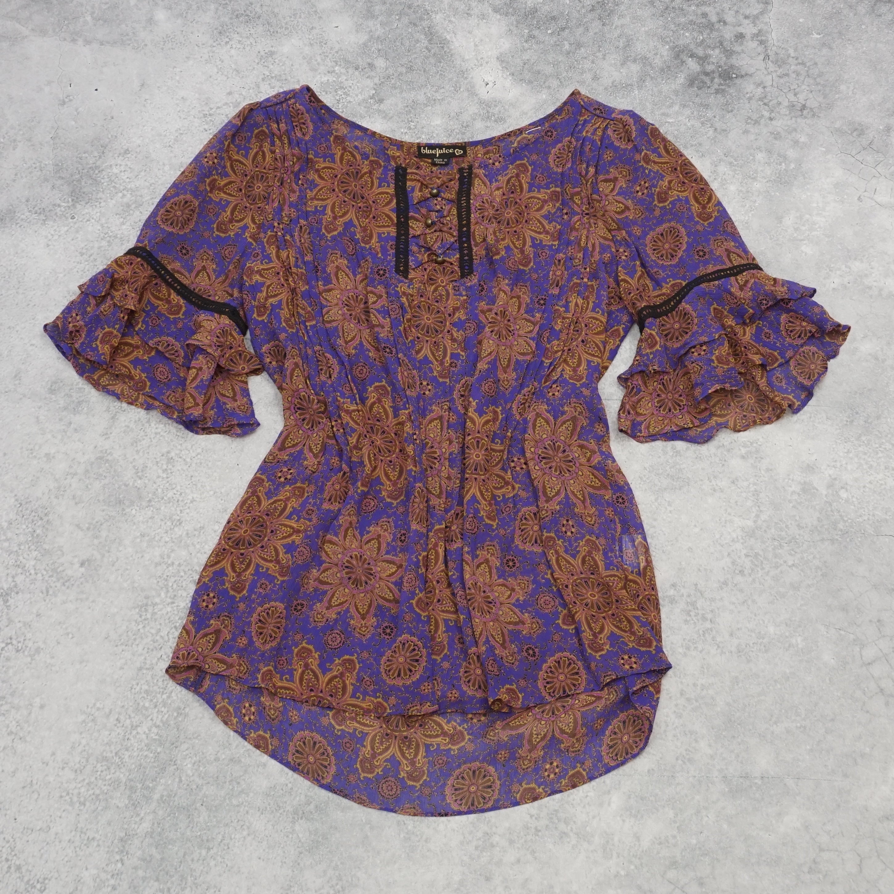 2000s Bluejuice Floral Print Top
