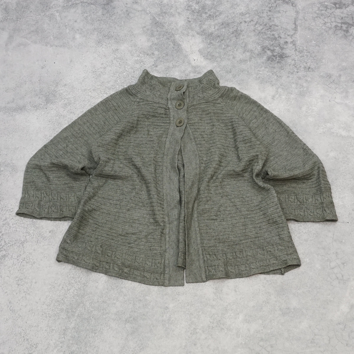 Oversized Ribbed Mock Neck Cardigan