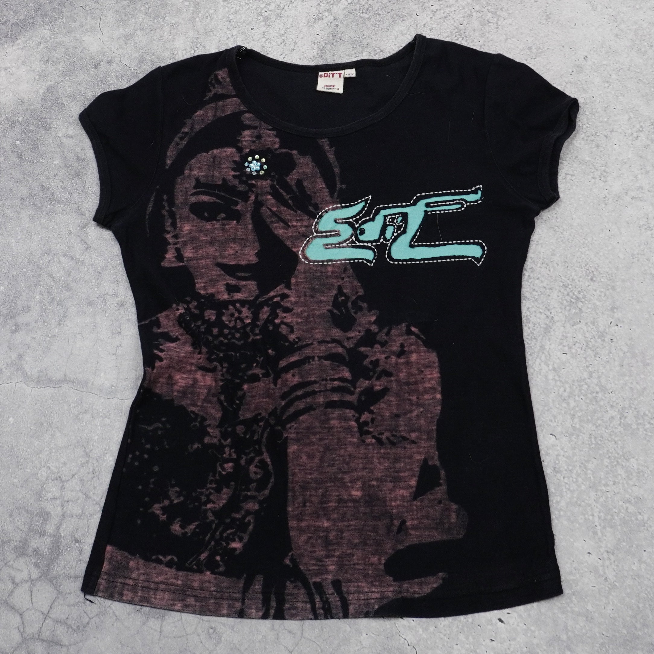 2000s Ditt Graphic Fitted T-Shirt