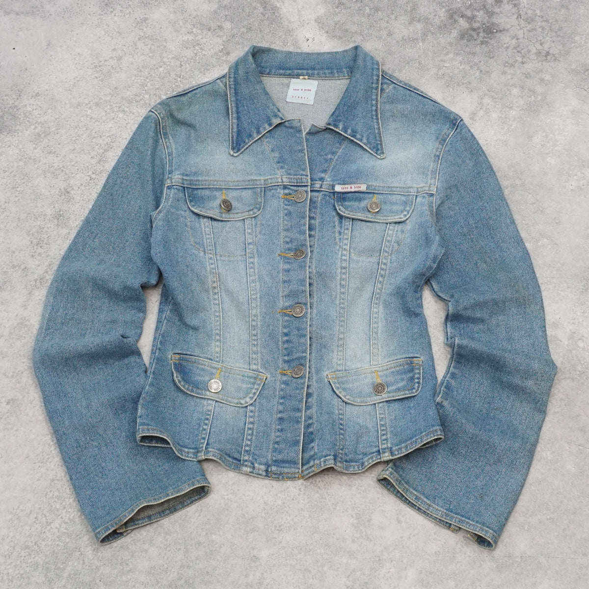 2000s Sass & Bide Fitted Washed Denim Jacket