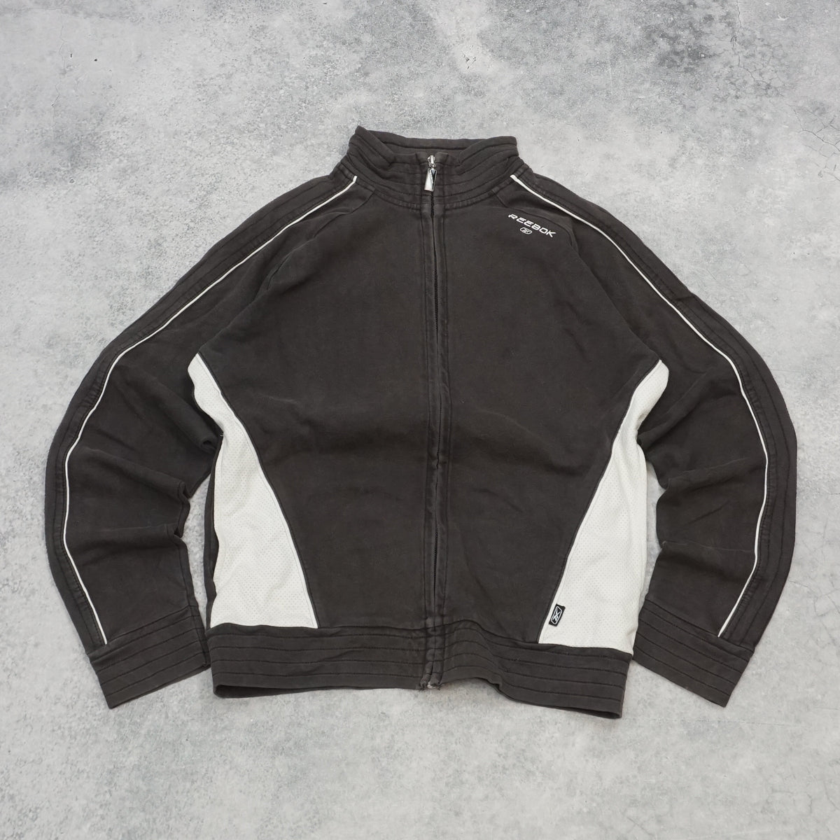 2000s Reebok Colour Block Zip Up Jumper