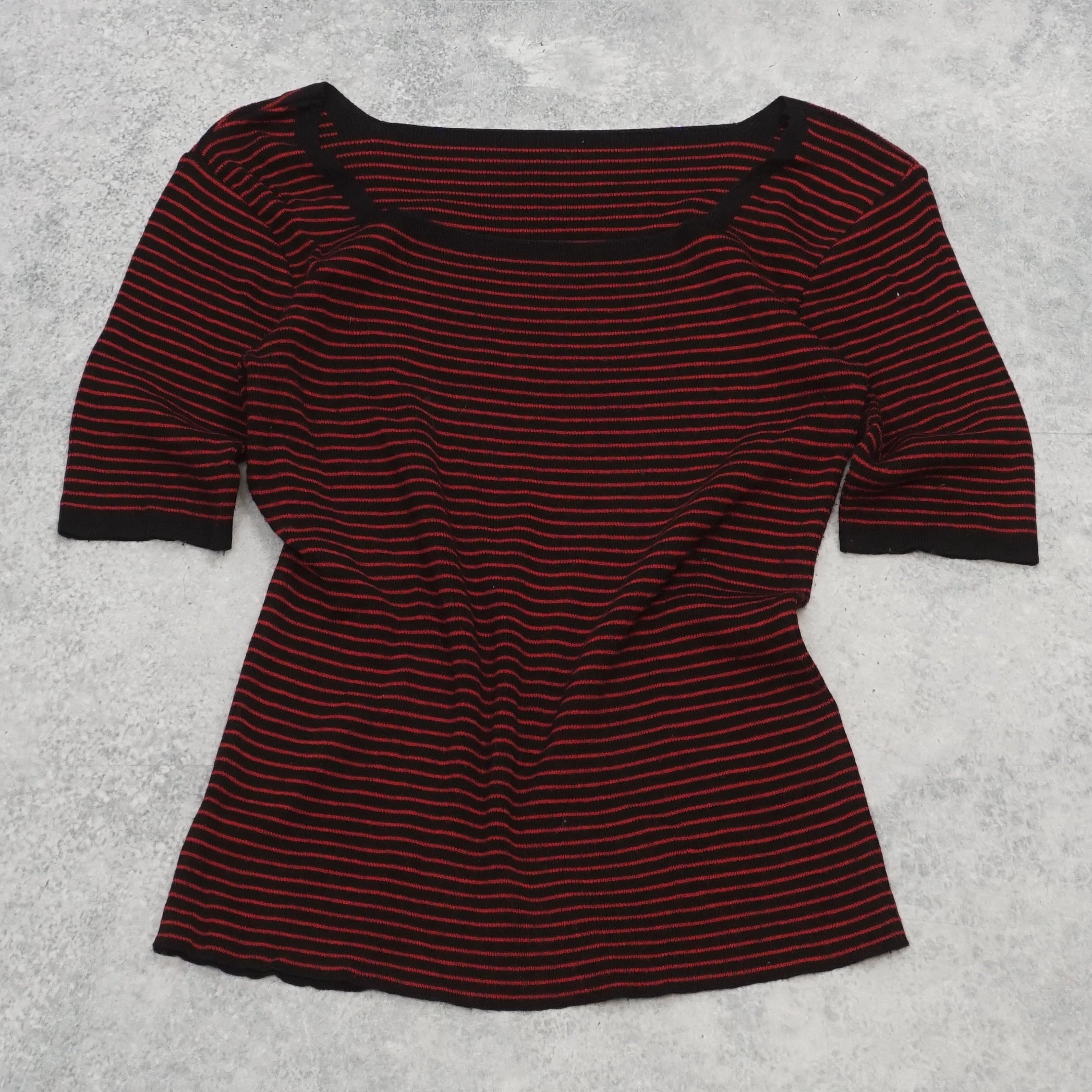 2000s Striped Square Neck Top