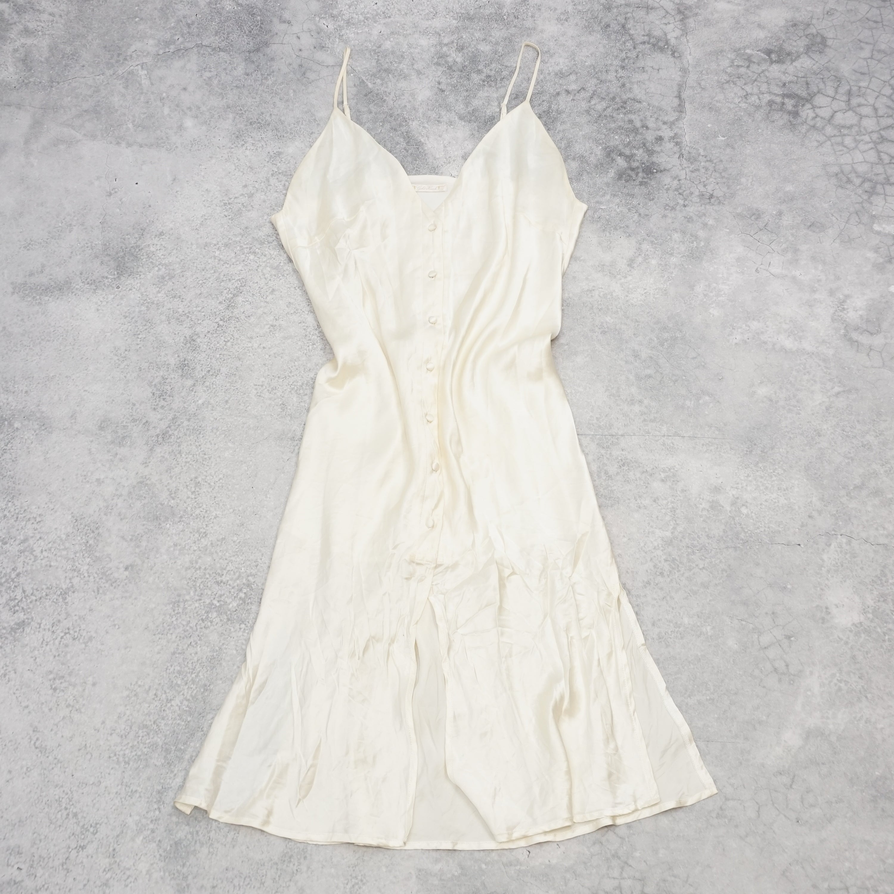 2000s Gold Hawk Slip Satin Dress