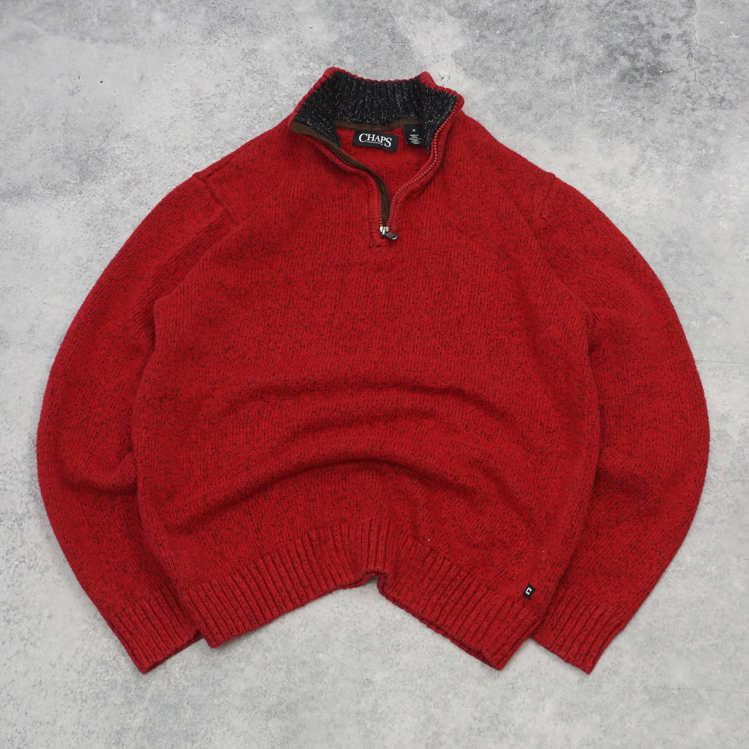 2000s Chaps Knit Quarter Zip Jumper
