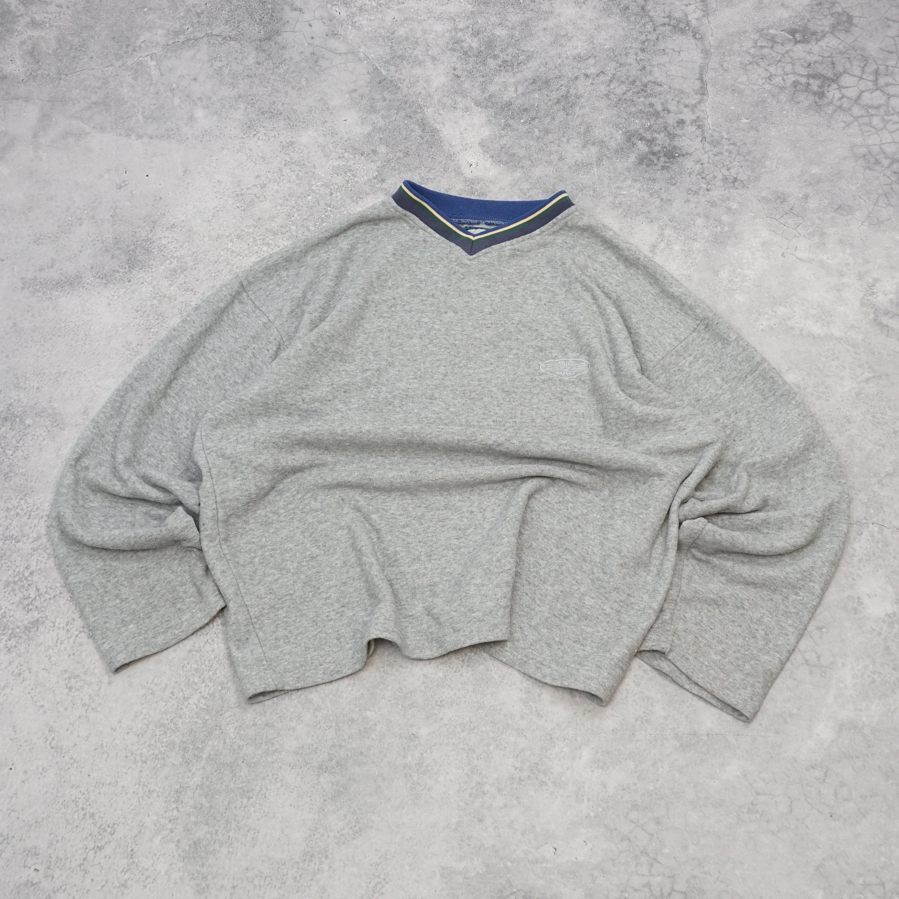 90s Switchbak V-Neck Striped Collar Sweater
