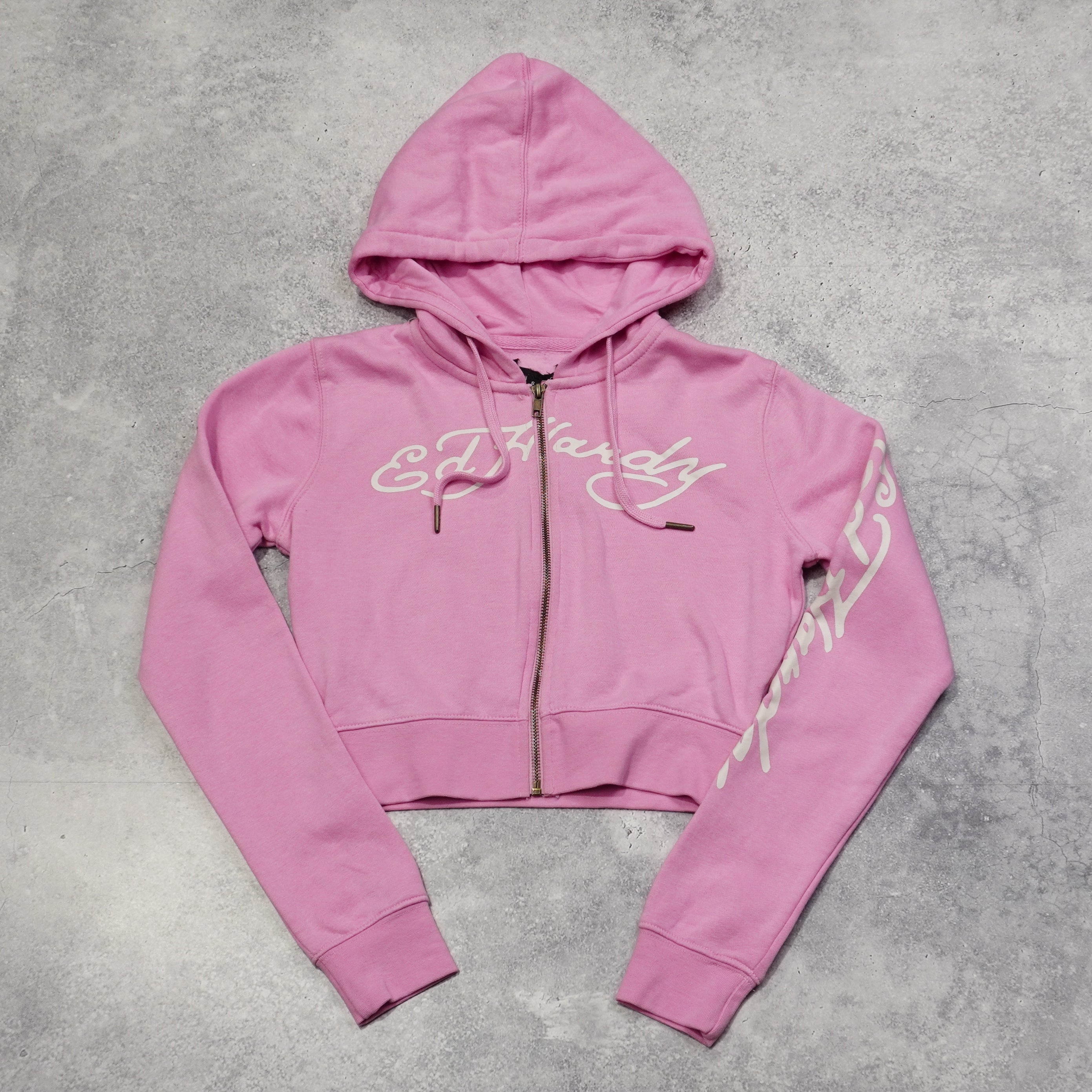 Ed Hardy Zip Up Cropped Hoodie