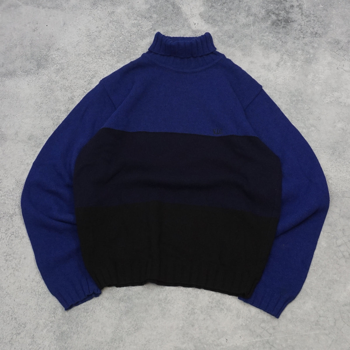 90s Versace Jeans Couture Colour Block Roll Neck Sweater
