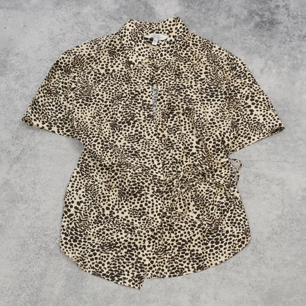 Paris Atelier Leopard Print Wrap Blouse Top