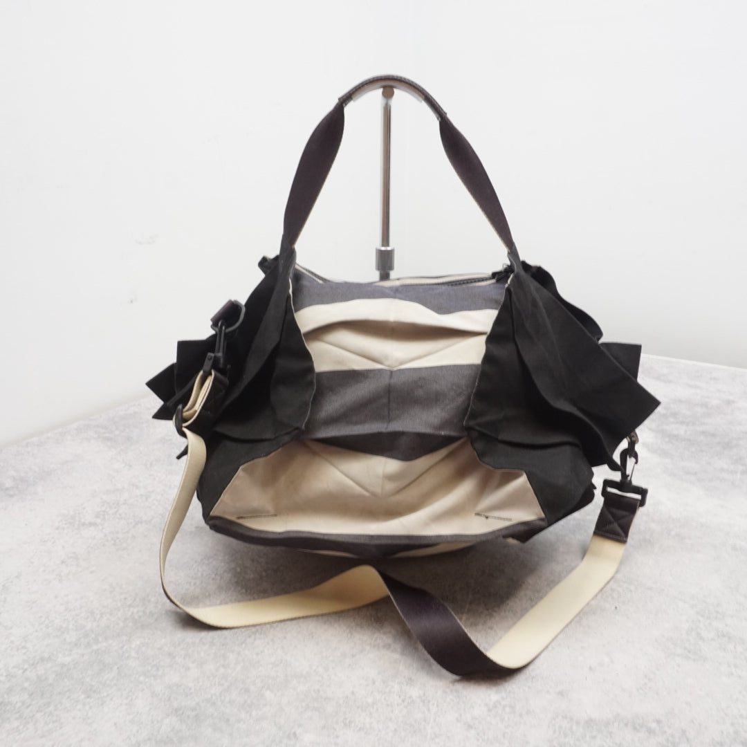 2000s Issey Miyake Striped Pleated Bag