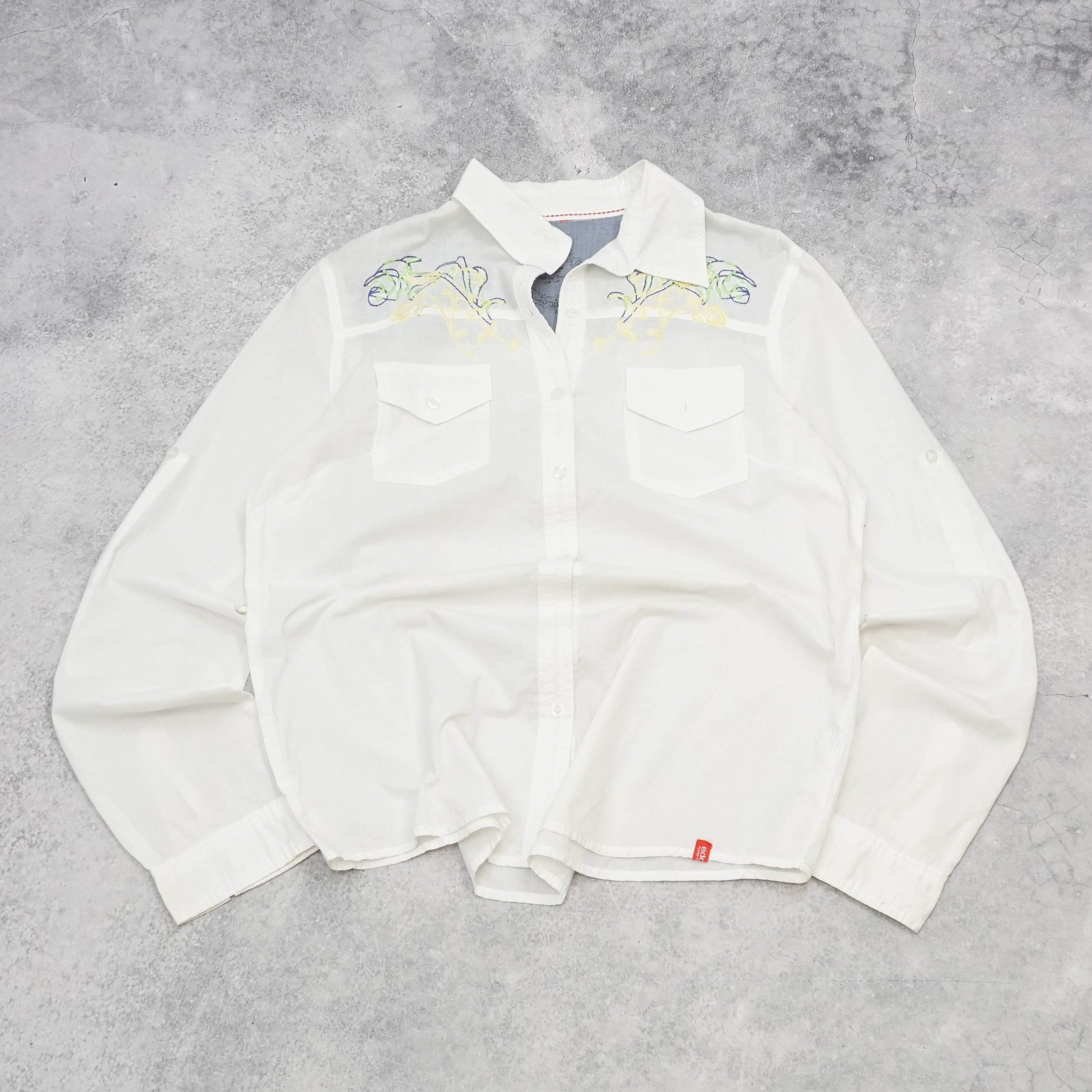 Edc Embroidered Floral Shirt