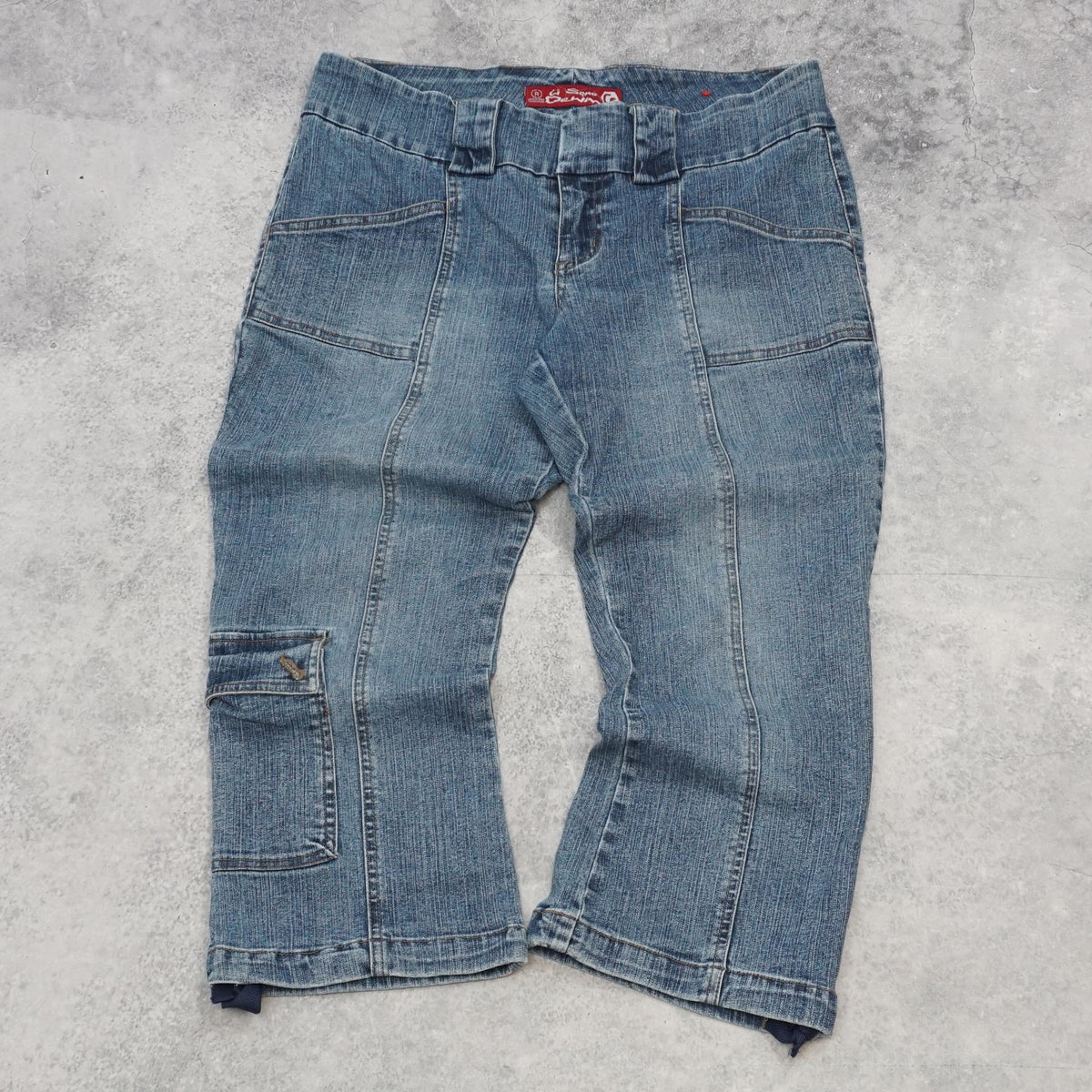 2000s Ci Sono Denim Cargo Utility Capri