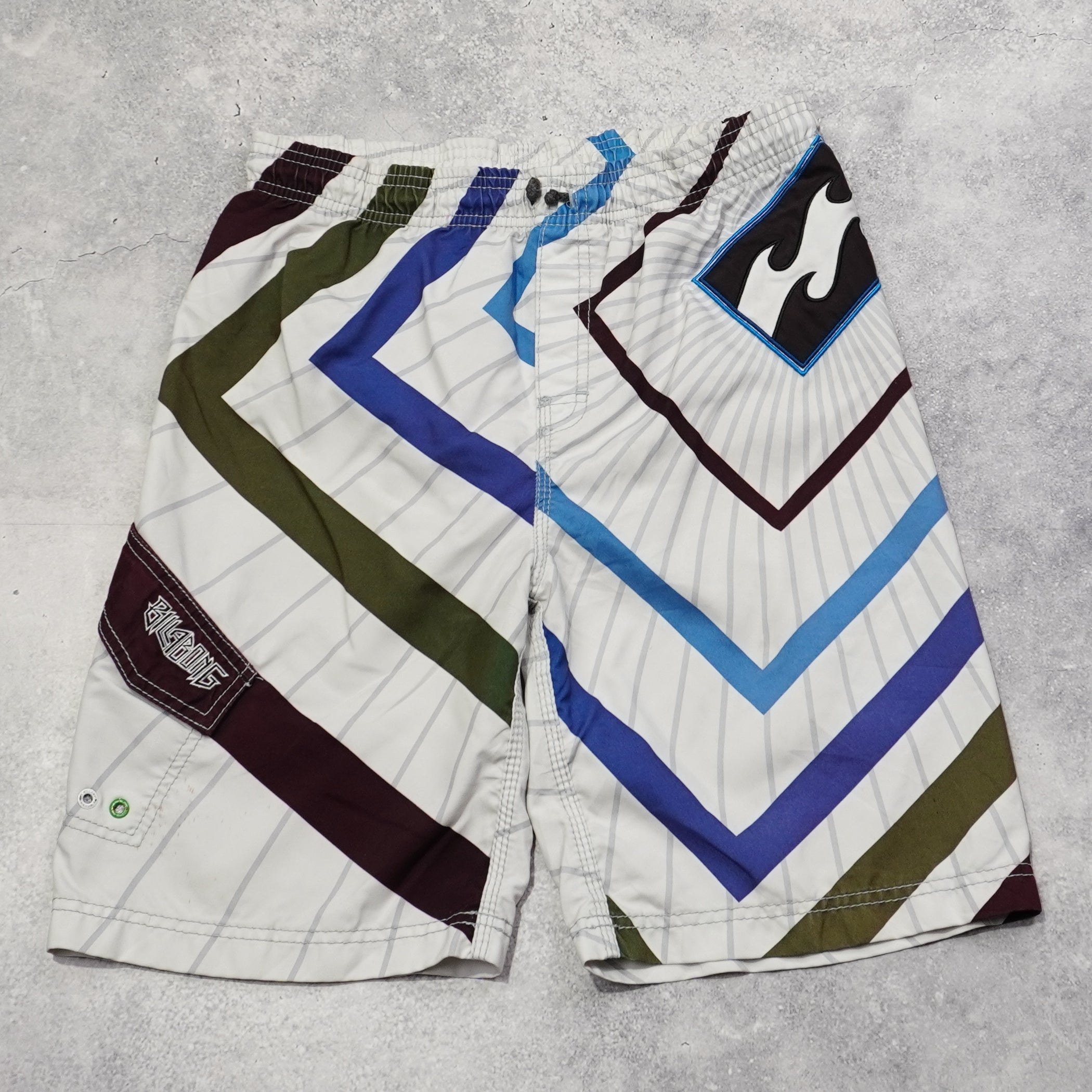 2000s Billabong Geometric Pattern Board Shorts
