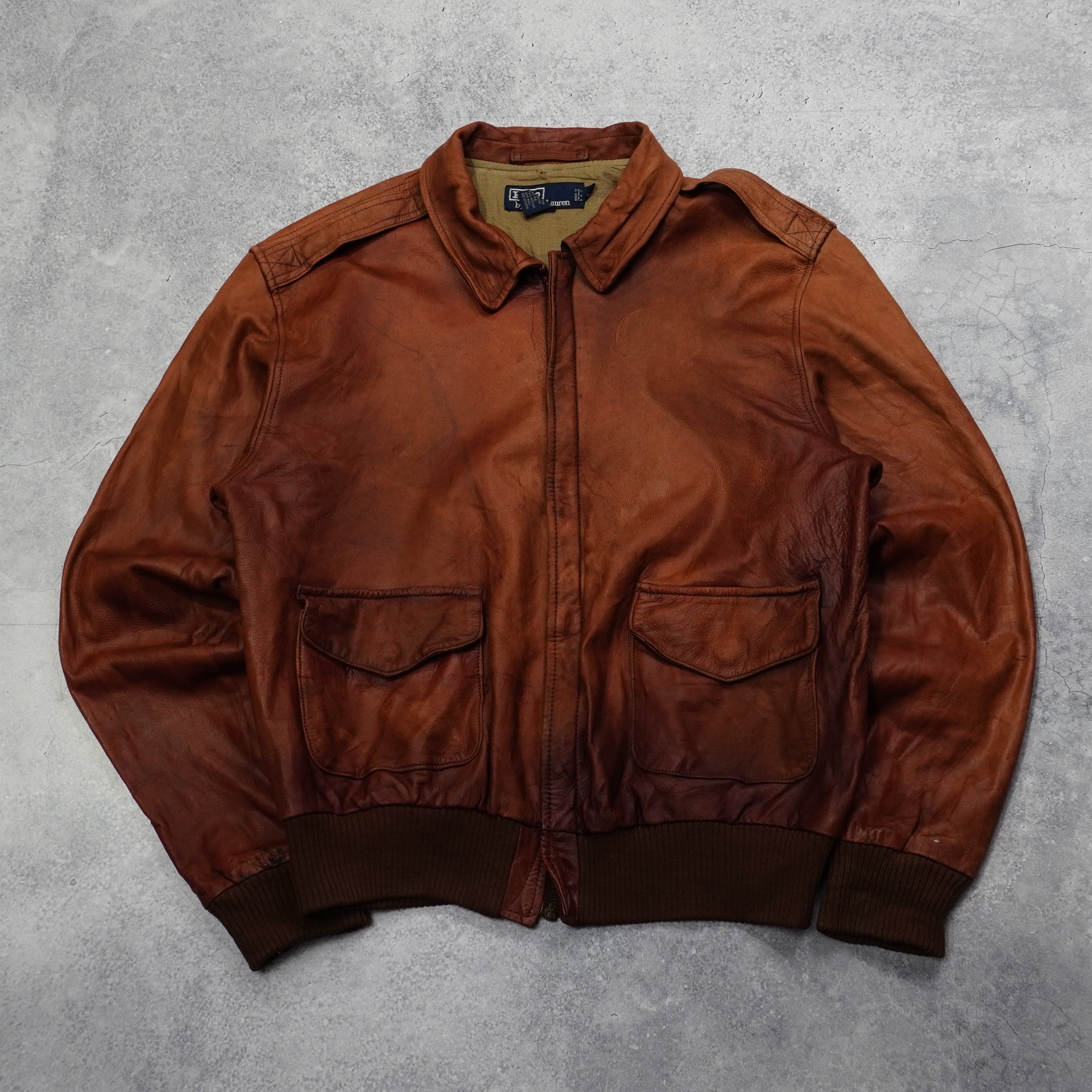 90s Polo Ralph Lauren Aviator Leather Jacket