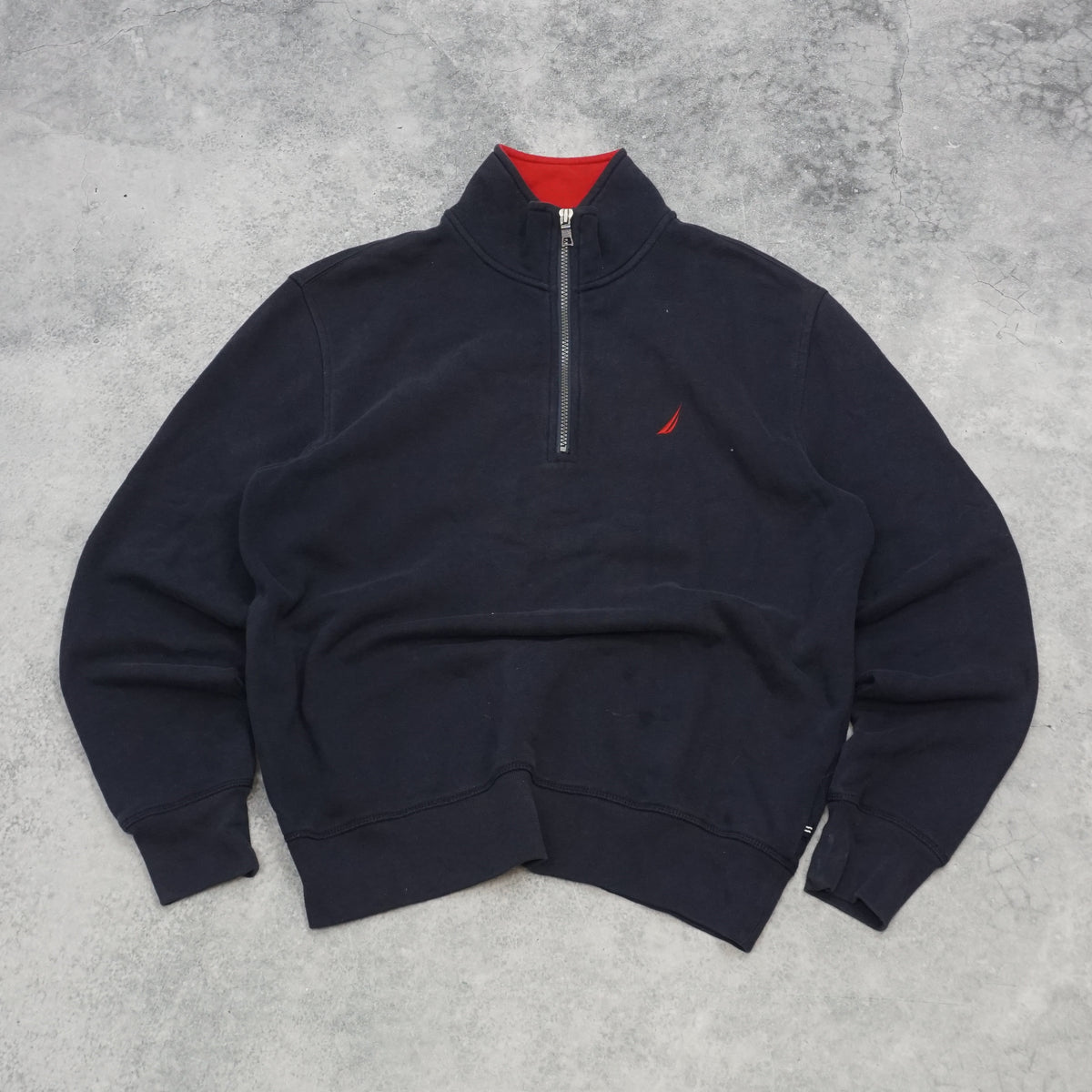 2000s Nautica 1/4 Zip navy Quarter Zip Sweater