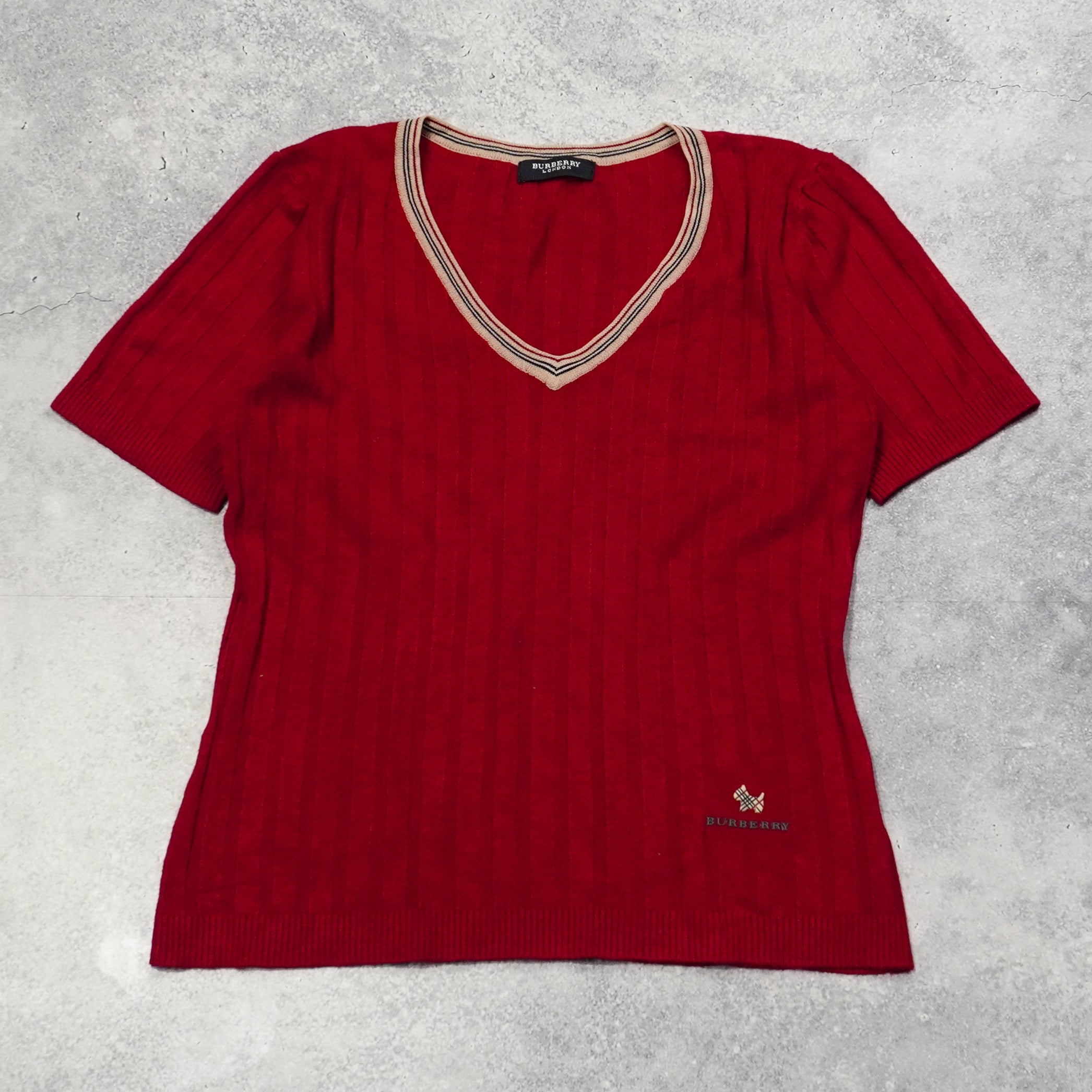 Burberry V-Neck Ribbed Top