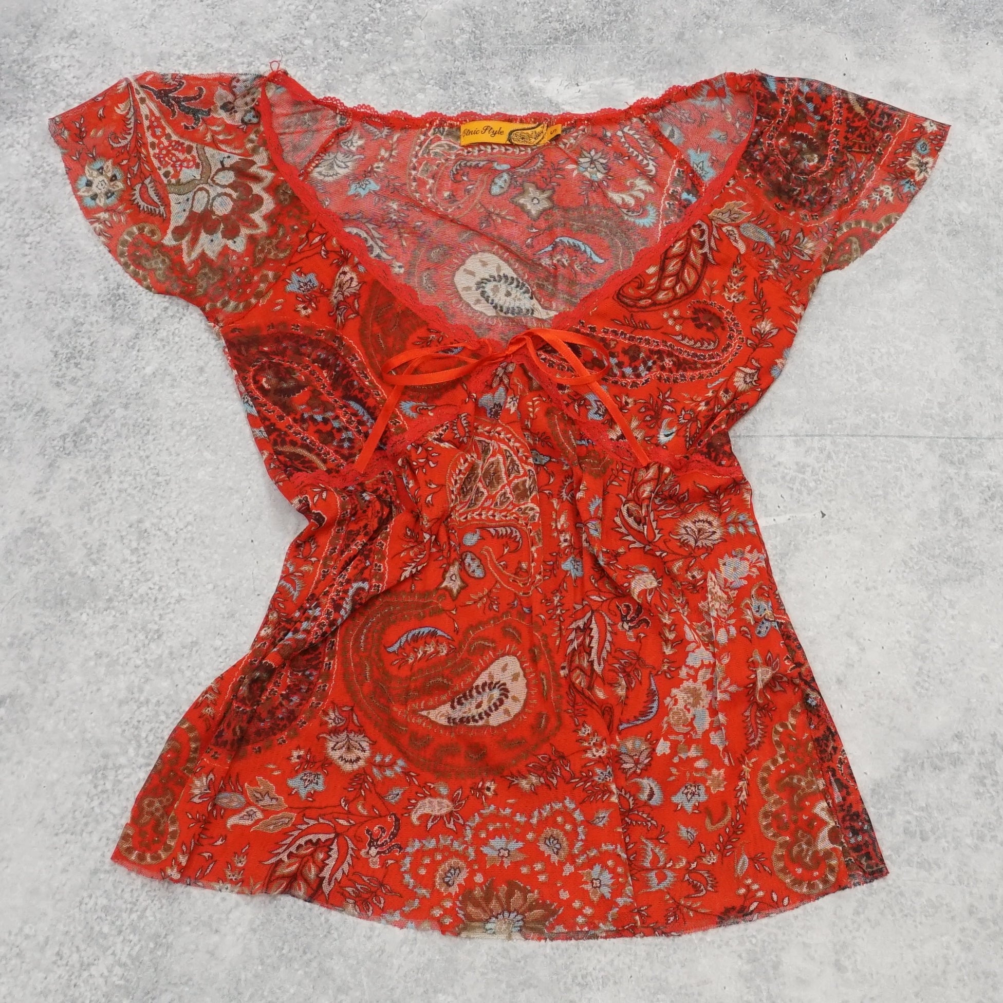 Ethnic Style Paisley Patterned Top