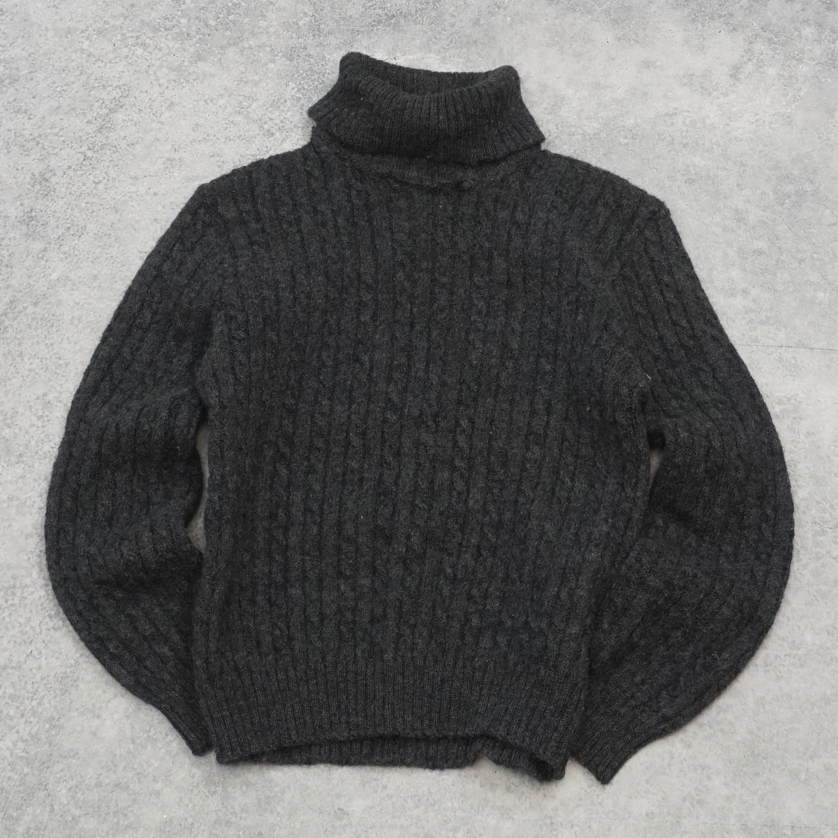 Cable Turtleneck Knit Sweater